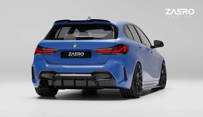 BMW 1 Series M Sport F40 Single Exit (116i 116d 118i 118d) EVO-1 Gloss Black Rear Diffuser by ZAERO (2019-2024)
