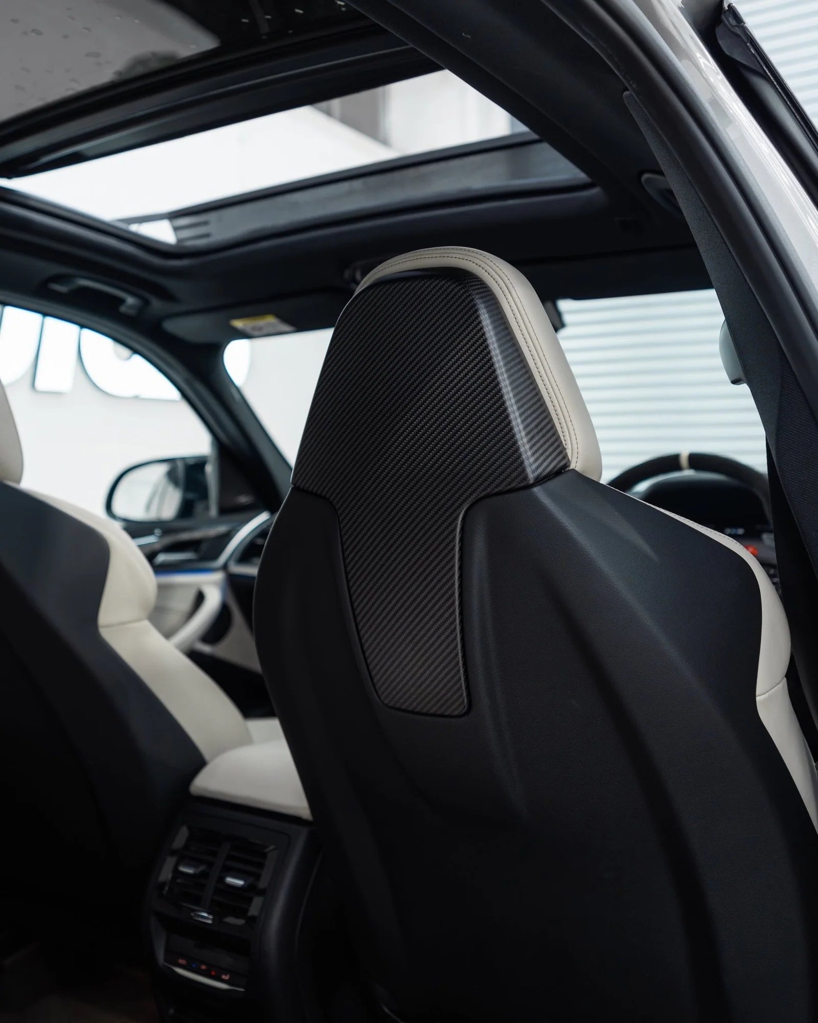 BMW 2 Series G42, M3 G80, M4 G82, M2 G87 Pre-Preg Matte Carbon Fibre Seat Back Cover by TRE (2018+)