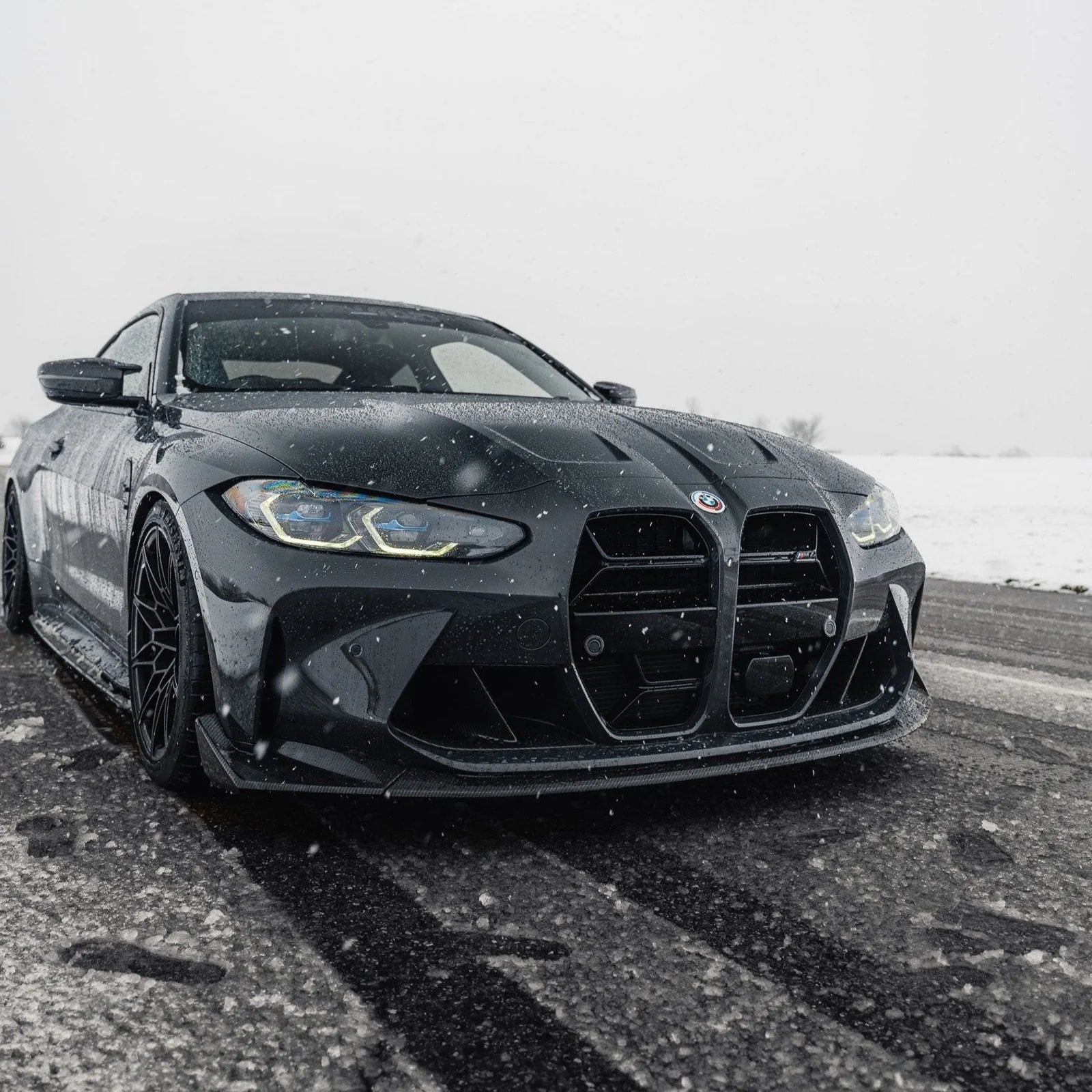 BMW G80 M3 & G82 G83 M4 ABS Plastic Gloss Black CSL Style Front Kidney Grilles with ACC Fitment (2021+)