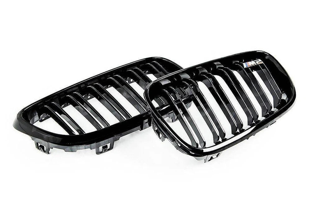 BMW M2 F87 & 2 Series, M235i, M240i F22 F23 Gloss Black Kidney Grilles (2014-2020)