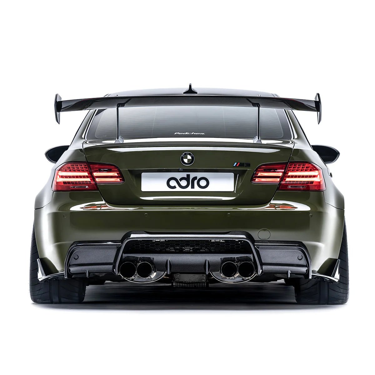 BMW M3 E92 PRE-PREG CARBON FIBRE SWAN NECK AT-R1 REAR WING BY ADRO