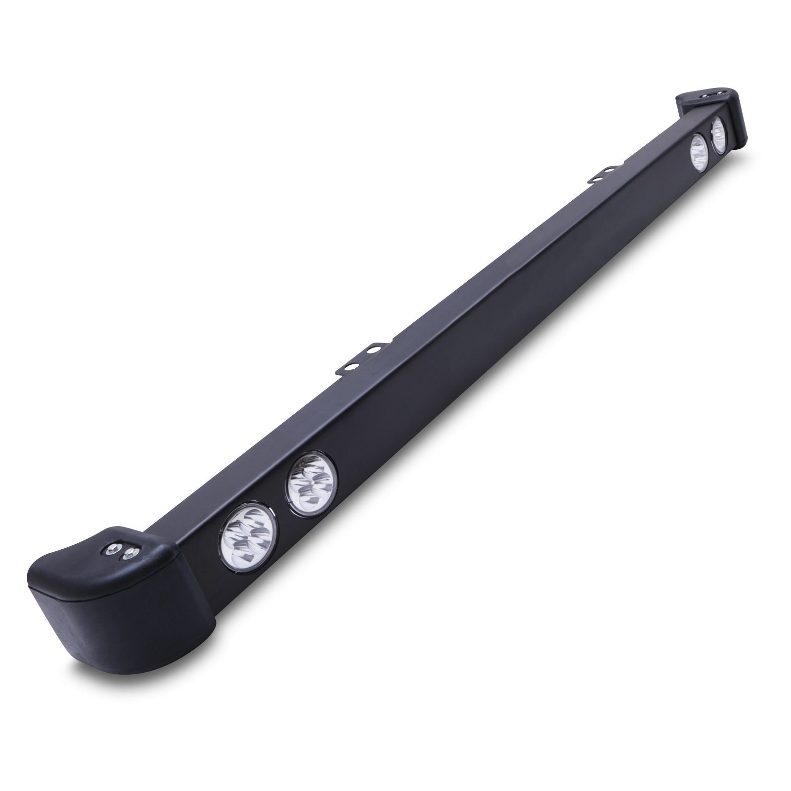 Predator 4x4 Steel Front Bumper Round LED Spot Light Bar To Fit Land Rover Defender Ld 2.2 2.4 TD4 83-16