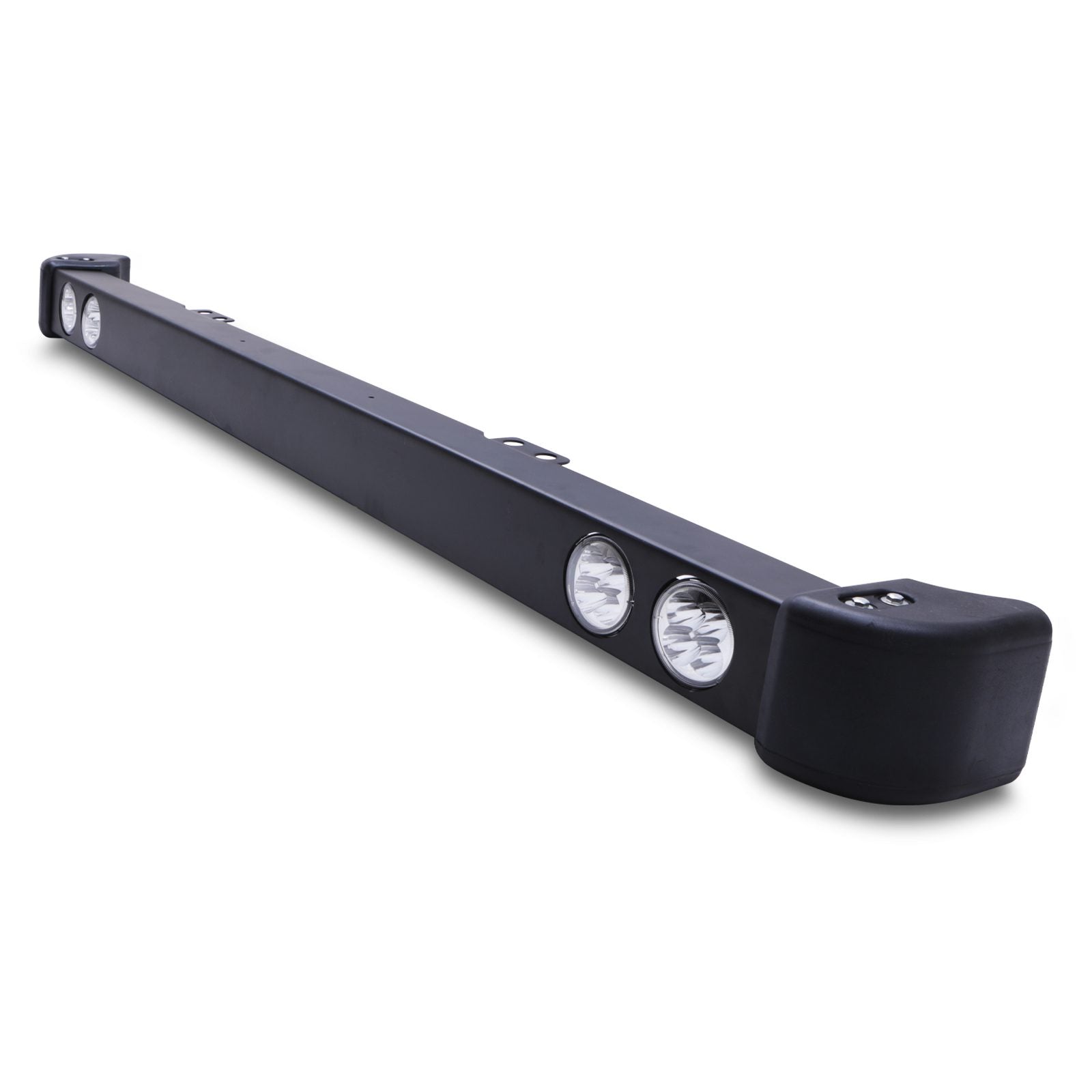 Predator 4x4 Steel Front Bumper Round LED Spot Light Bar To Fit Land Rover Defender Ld 2.2 2.4 TD4 83-16