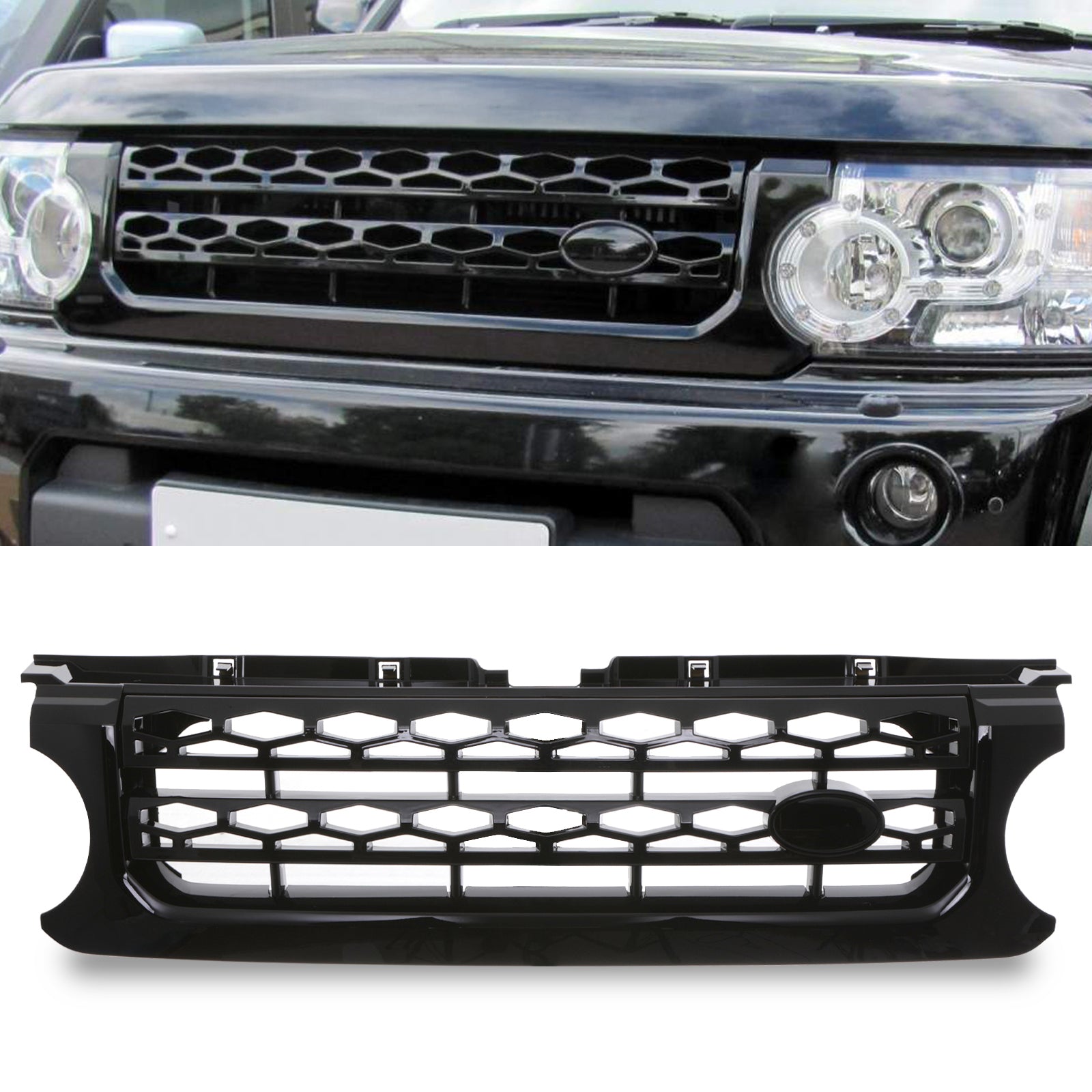 Predator 4x4 Gloss Black Grille To Fit Land Rovery Discovery 4 10-13