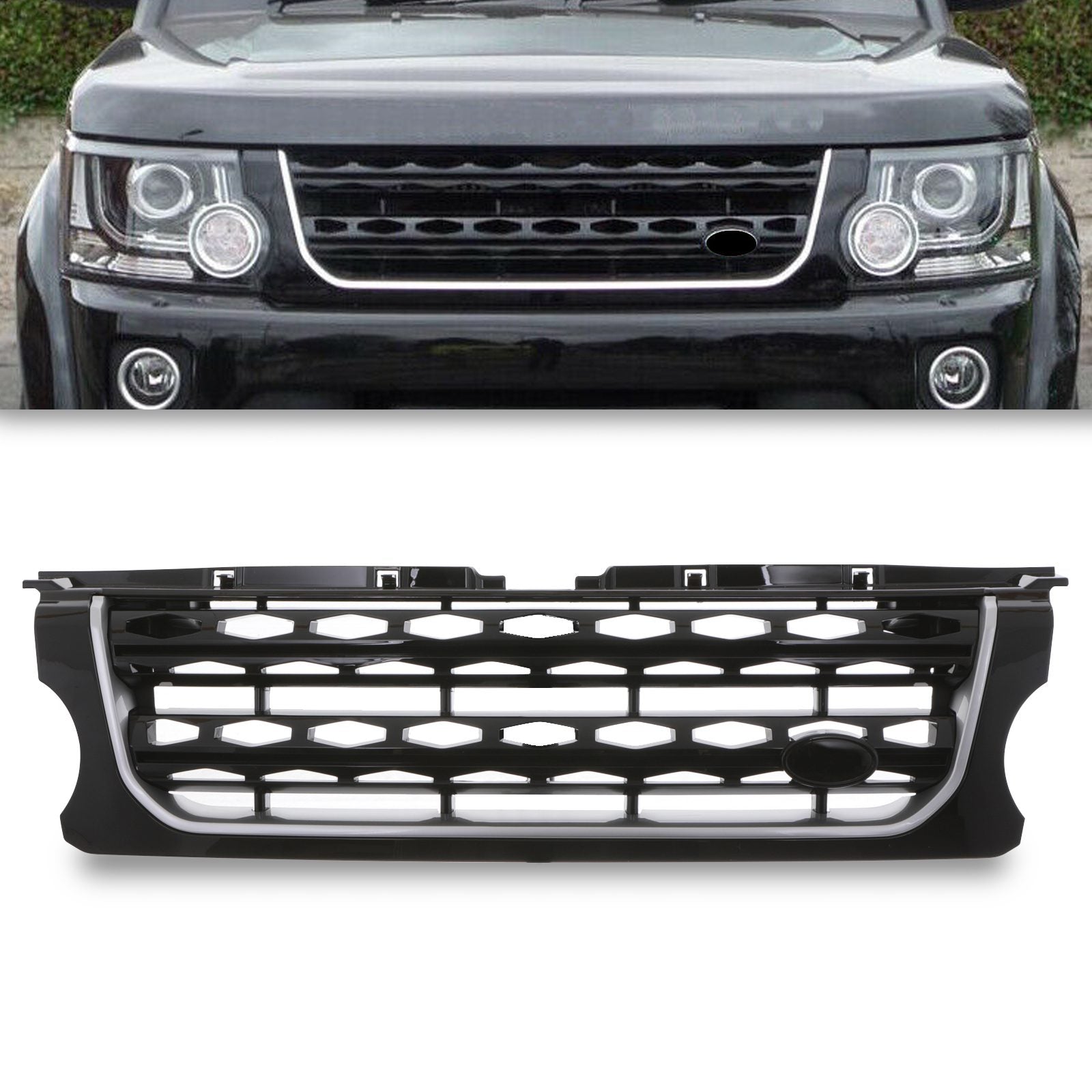 Predator 4x4 Facelift Black & Silver Grille To Fit Land Rover Discovery 4 14-17