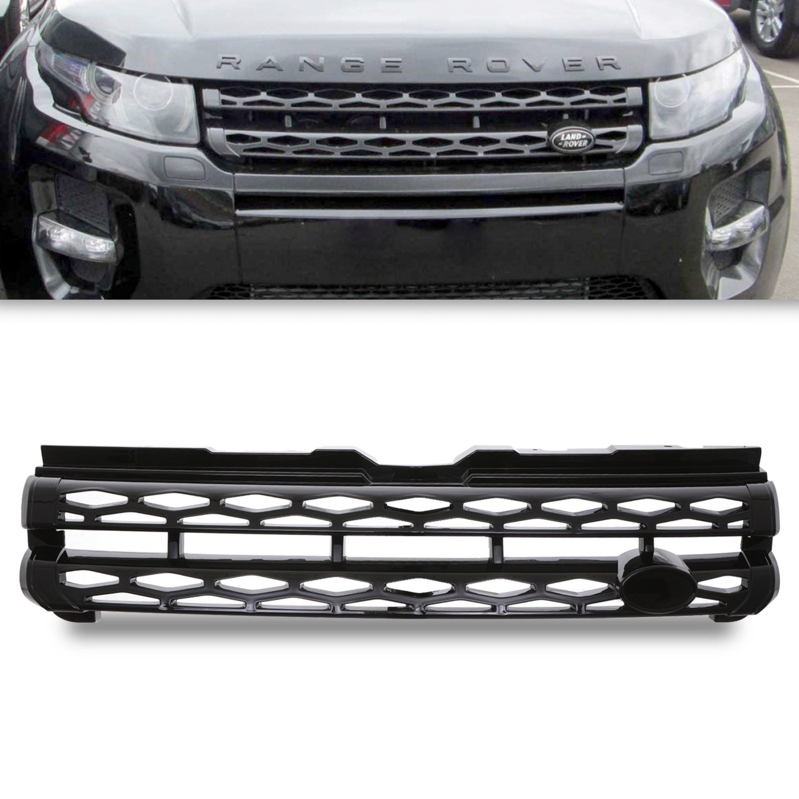 Predator 4x4 Gloss Black Grille To Fit Range Rover Evoque L538 10-17