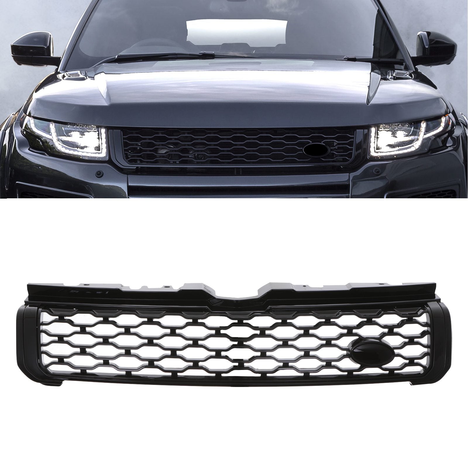 Predator 4x4 Black Dynamic Style Front Grille To Fit Range Rover Evoque L538 11-18