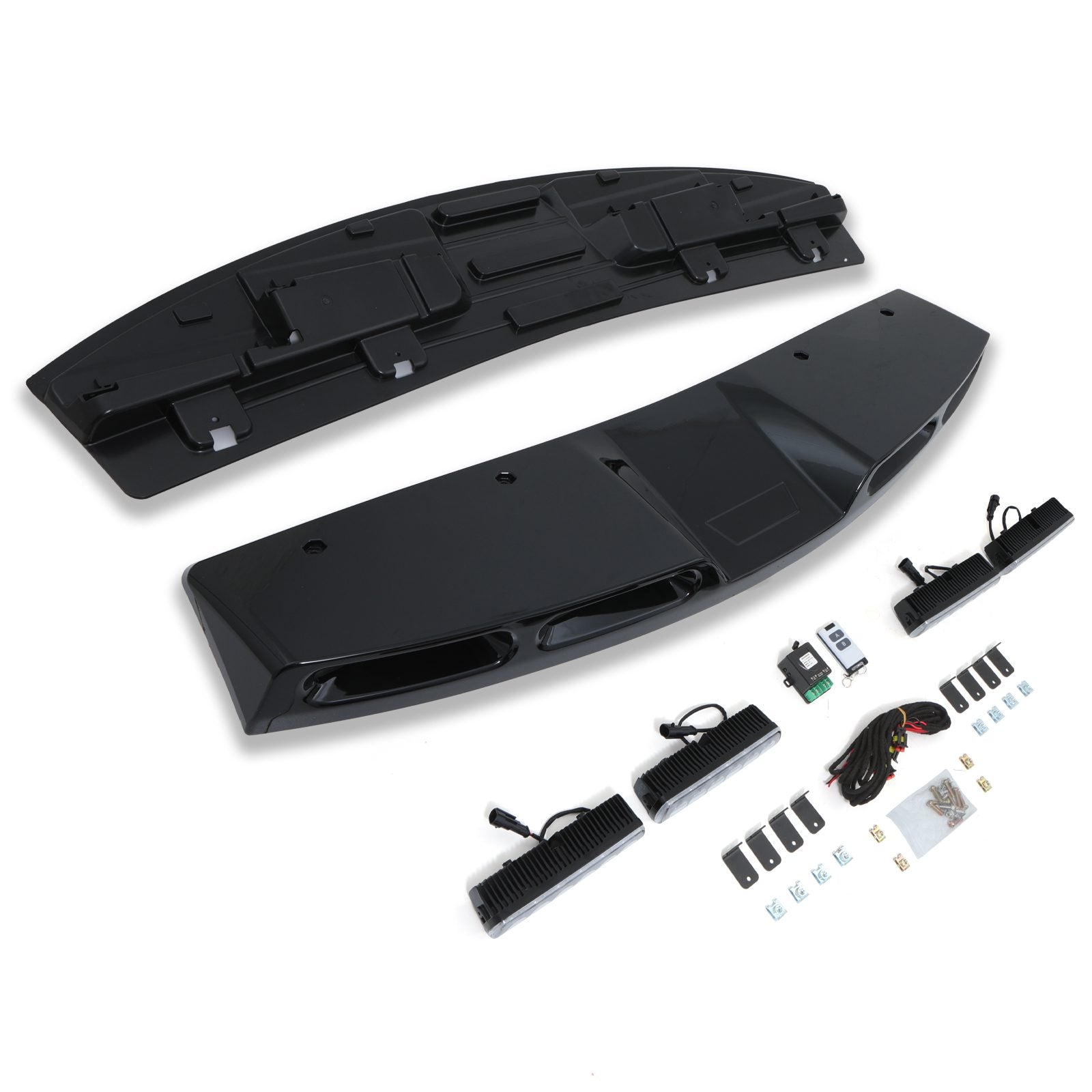 Predator 4x4 Gloss Black Quad Roof Light Kit To Fit Land Rover Defender L663 2020+