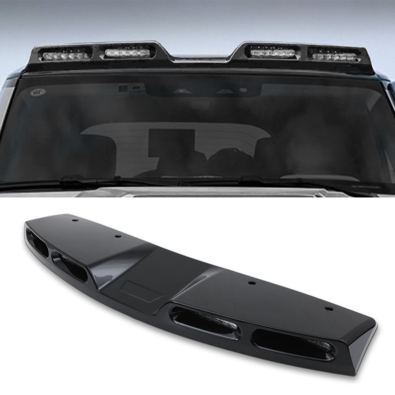Predator 4x4 Gloss Black Quad Roof Light Kit To Fit Land Rover Defender L663 2020+