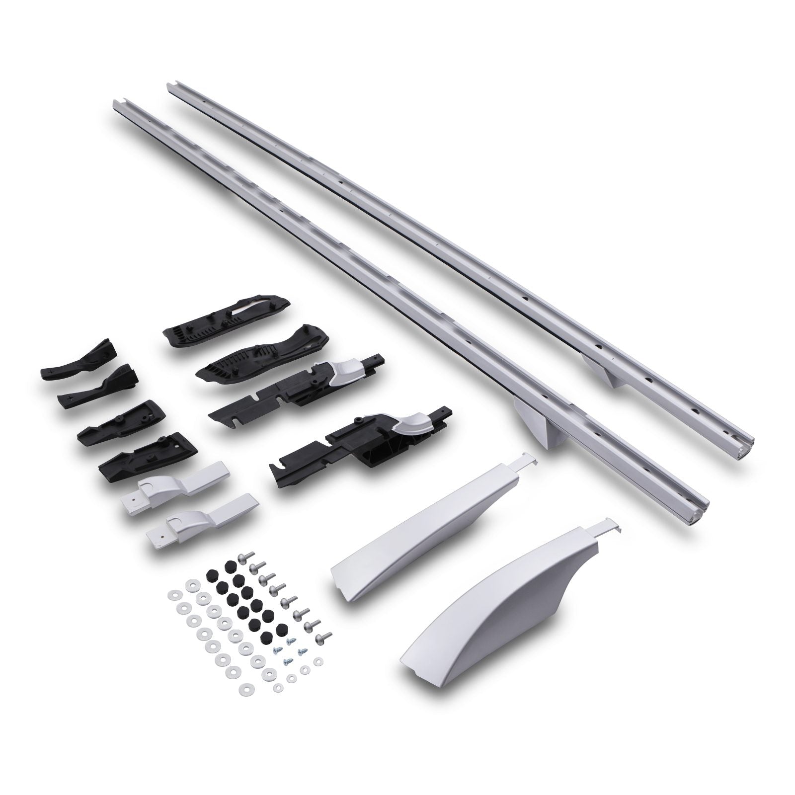 Predator 4x4 Full Length Silver Extended Roof Rails To Fit Land Rover Discovery 3 / 4 L319 05-16