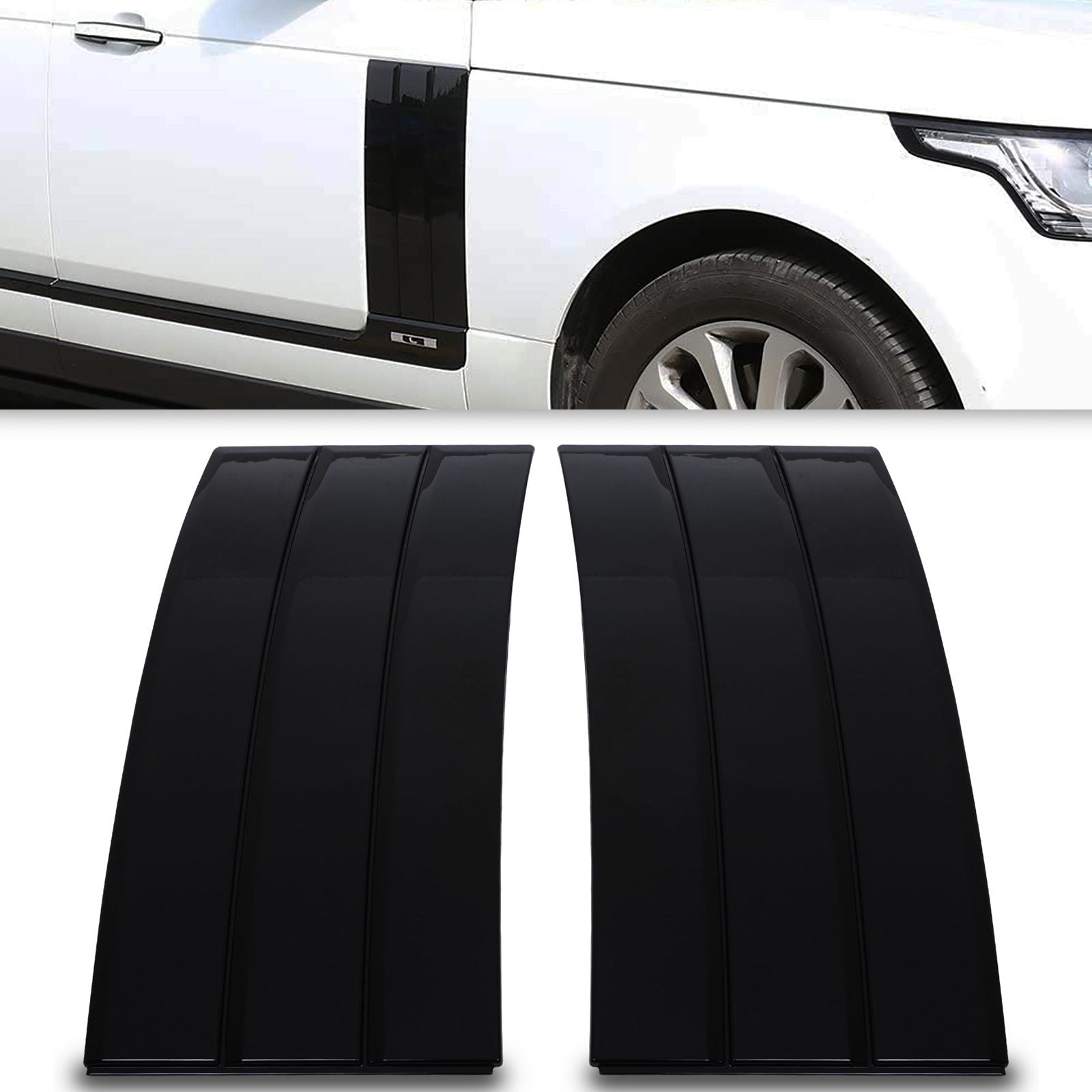 Predator 4x4 Gloss Black Side Vents To Fit Range Rover Vogue L405 13-17