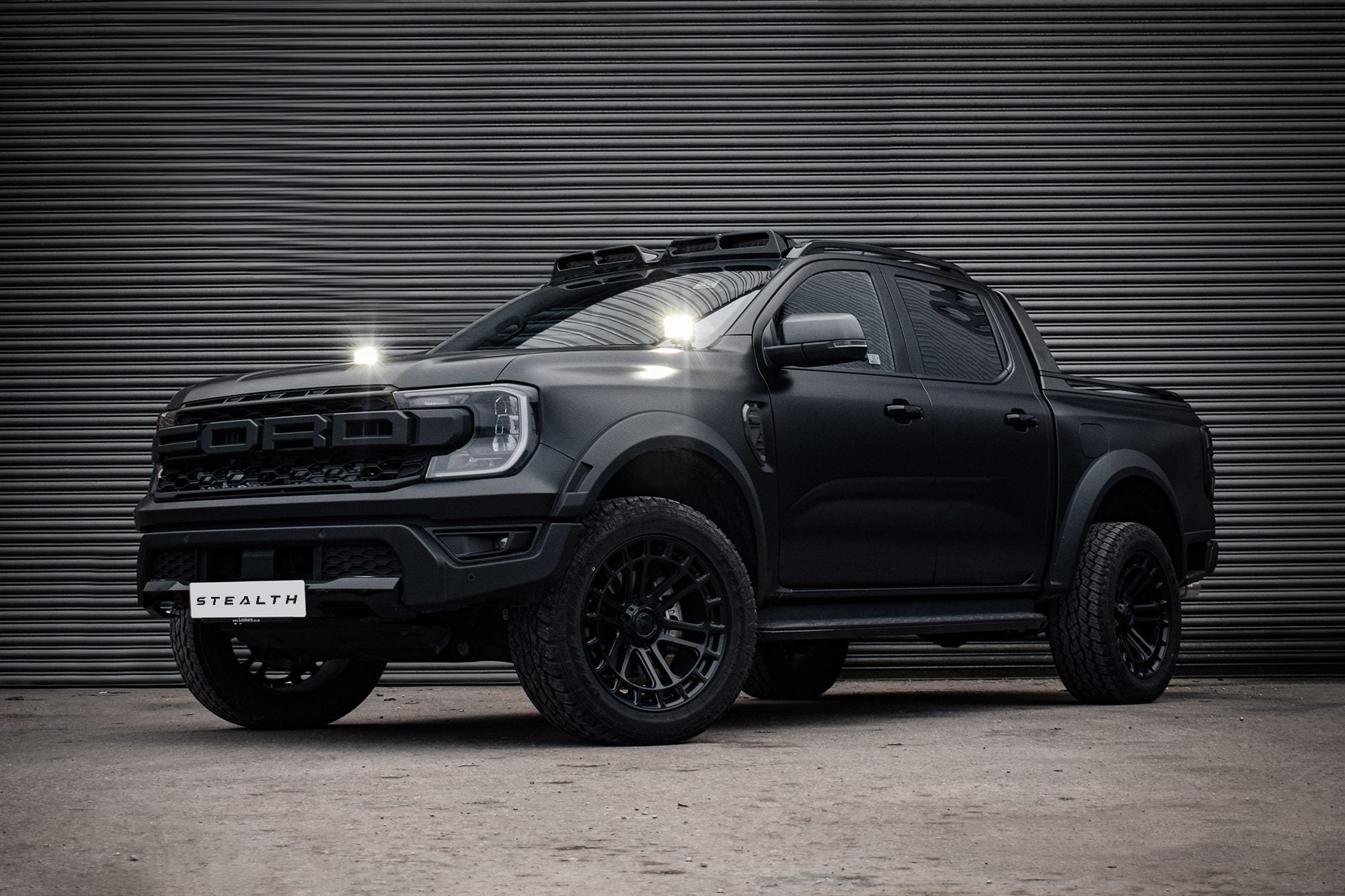 Stealth Ford Ranger T9 2023+ Twin 4" Dark Force LED Bonnet Kit - 16,800 Lumens