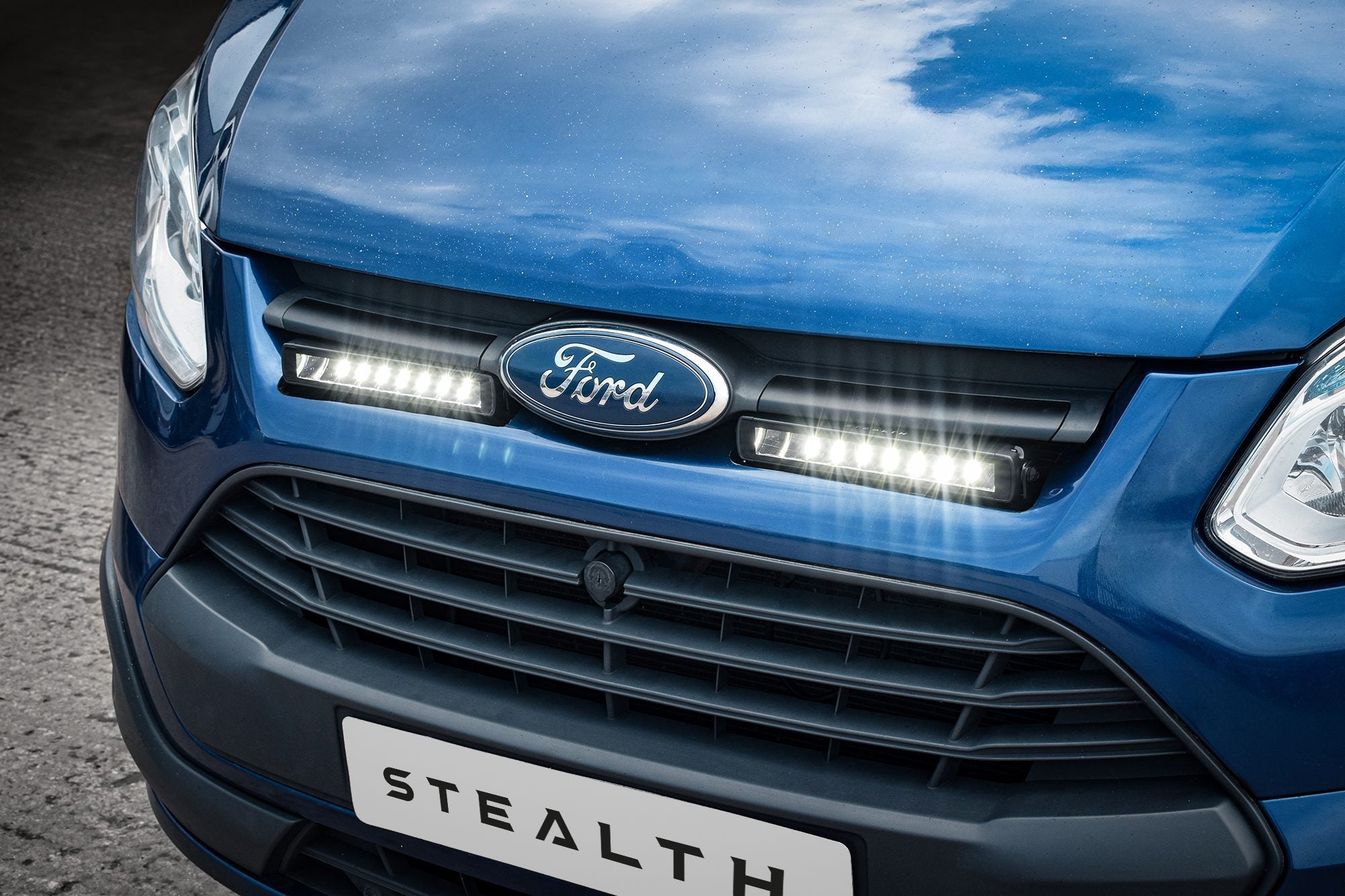 Stealth Ford Transit Custom 2013-2018 Twin 10" Luminous LED Integration Grille Kit - 7,560 Lumens