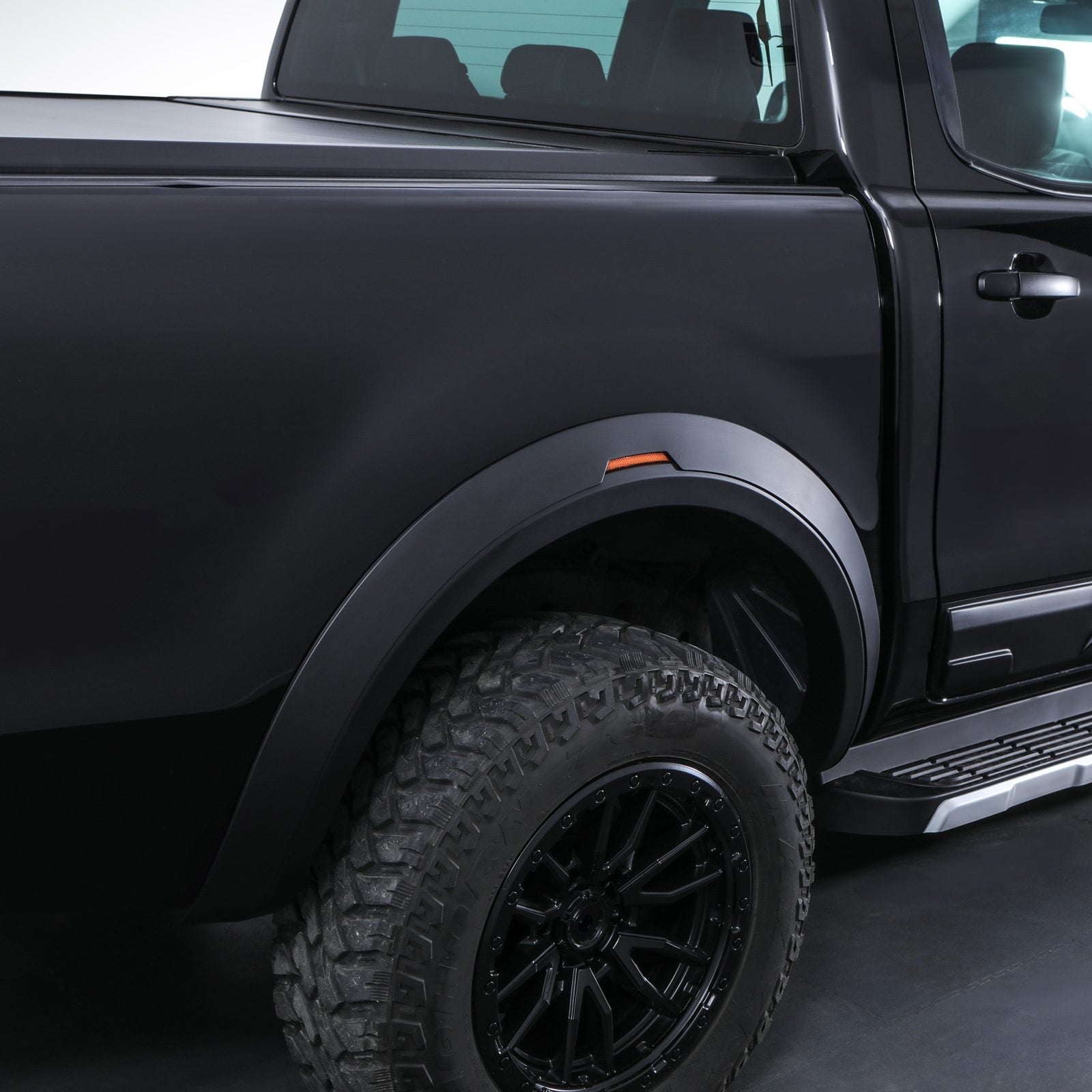 Ford Ranger T7 T8 15-22 Matte Black Wide Wheel Arch Kit with Amber LEDs
