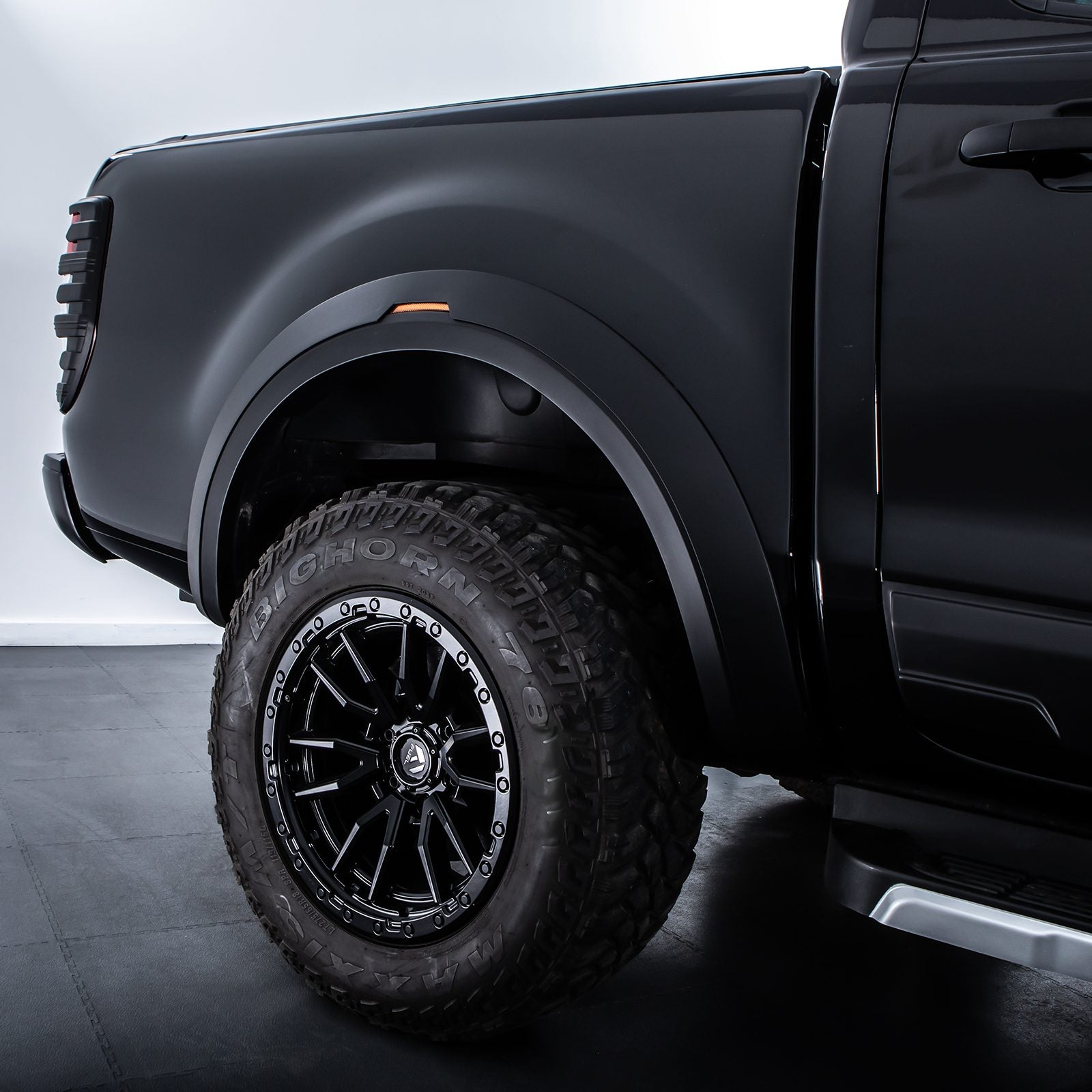 Ford Ranger T7 T8 15-22 Matte Black Wide Wheel Arch Kit with Amber LEDs
