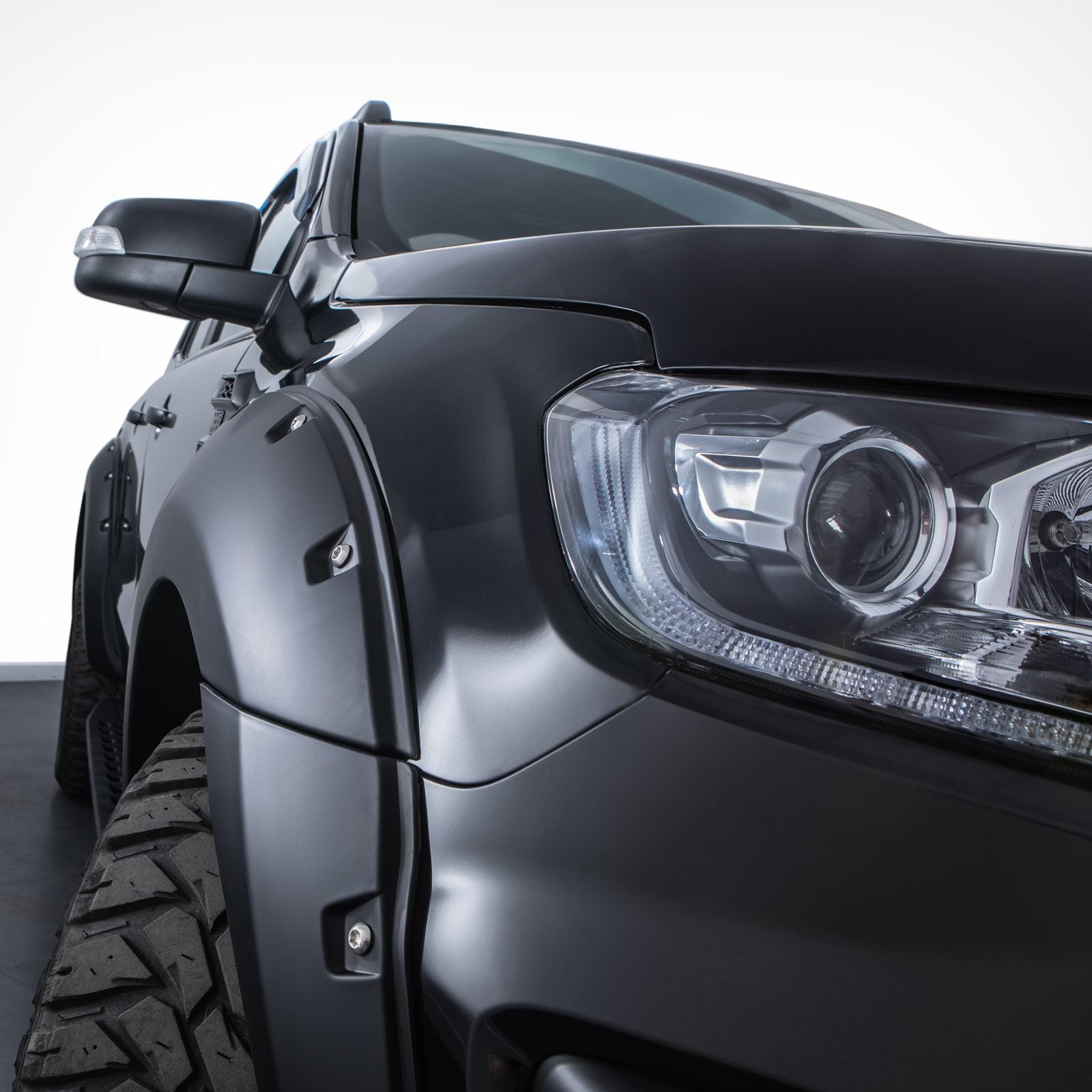 Ford Ranger T8 19-22 Matte Black Wide Wheel Arch Kit with Parking Sensor Holes