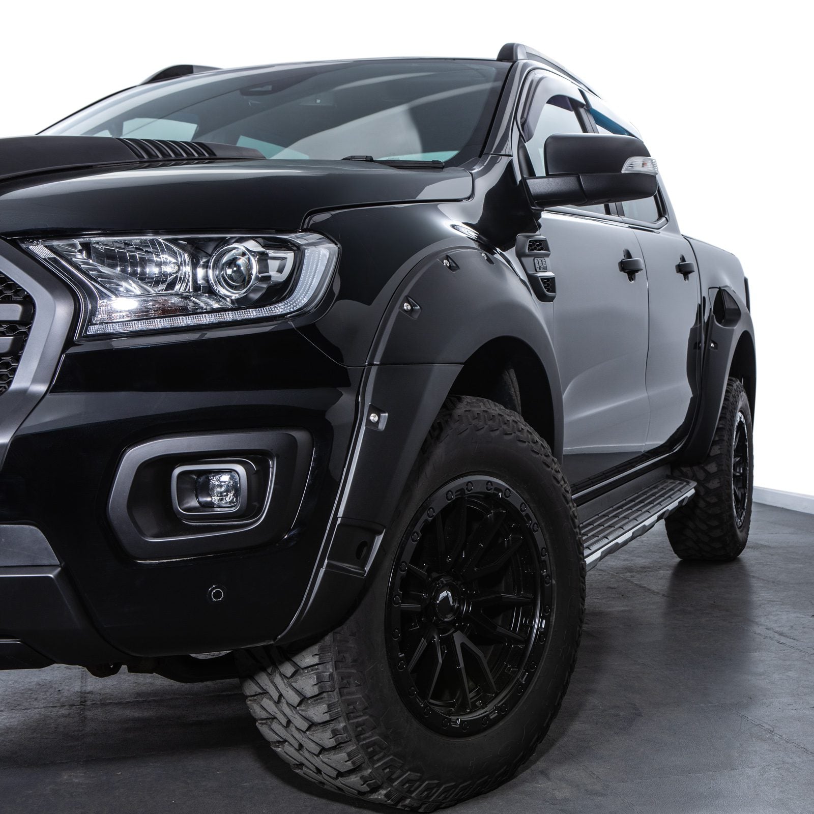 Ford Ranger T8 19-22 Matte Black Wide Wheel Arch Kit with Parking Sensor Holes