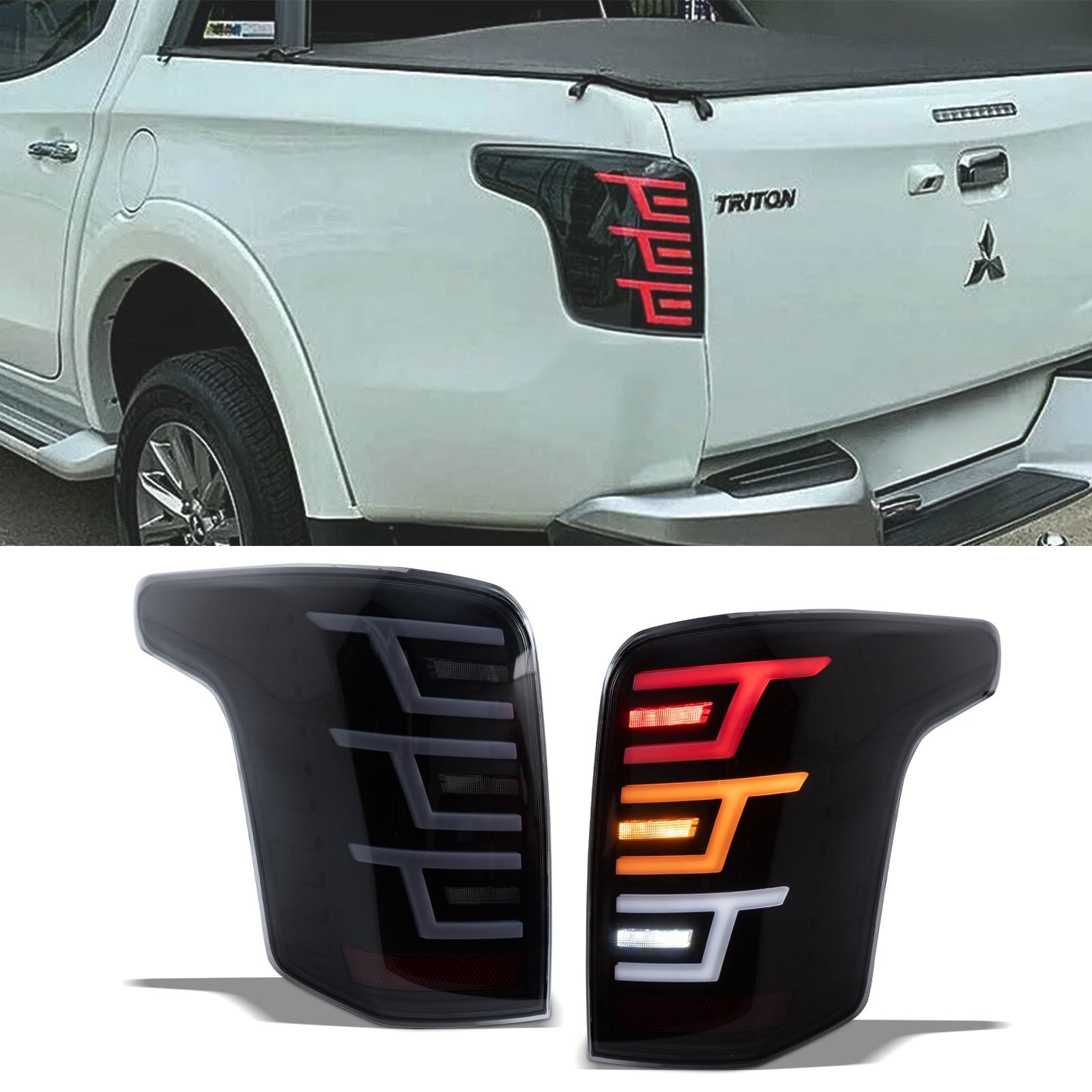 Mitsubishi L200 Triton 2015-2019 Smoked Rear Tail Lights