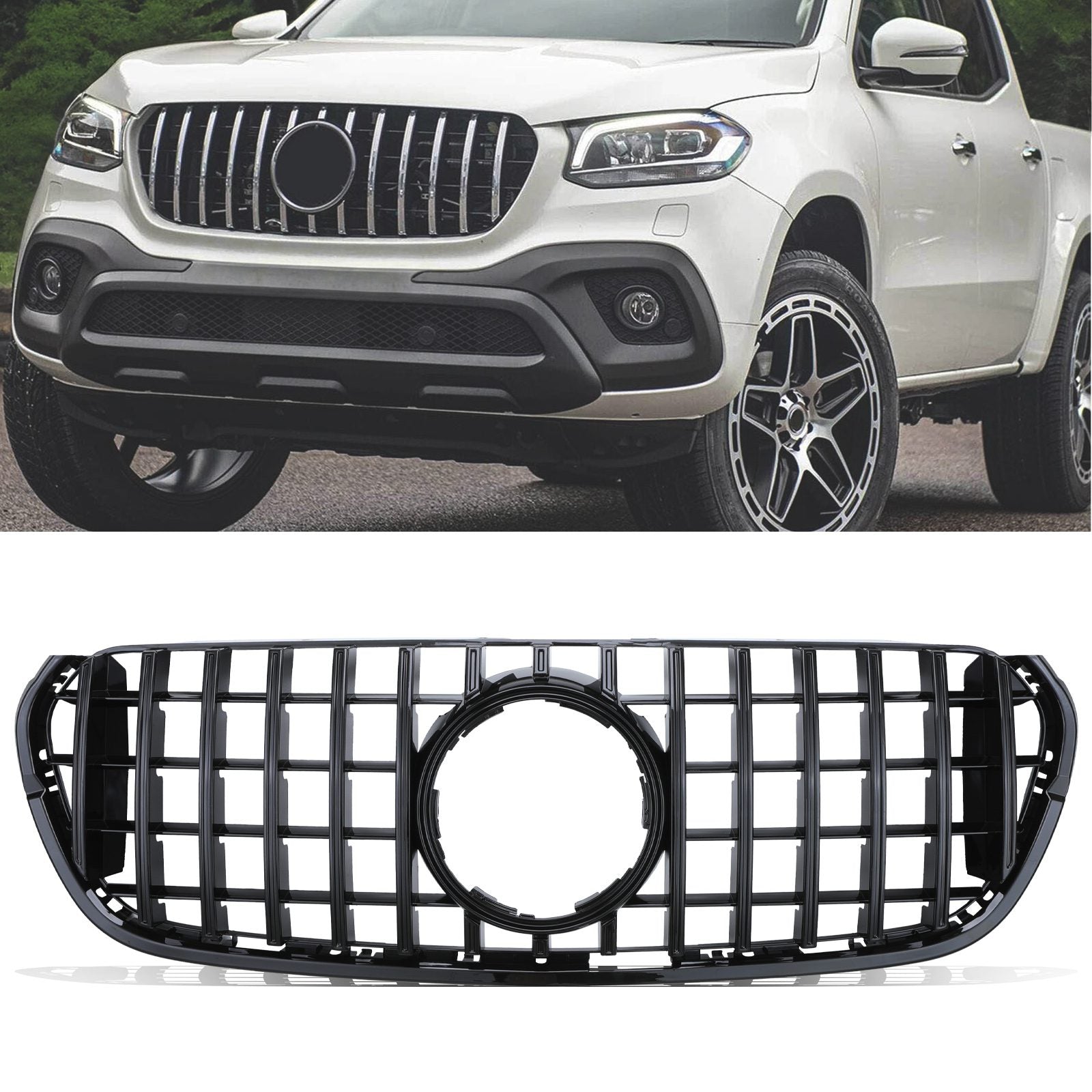 Mercedes Benz X Class W470 18-20 Gloss Black GTR Style Front Grille