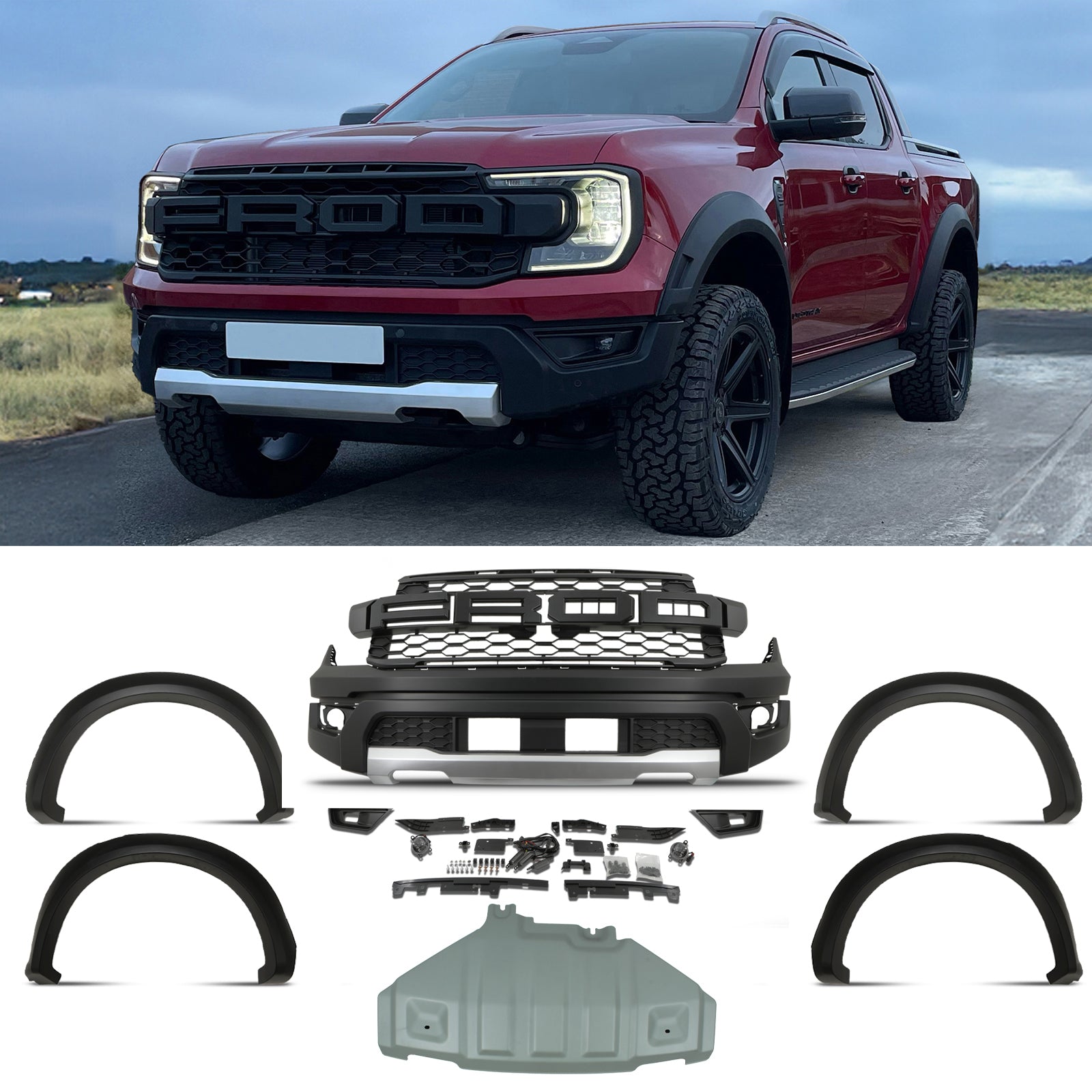 Ford Ranger T9 2023+ Raptor Conversion Bumper And Wheel Arches