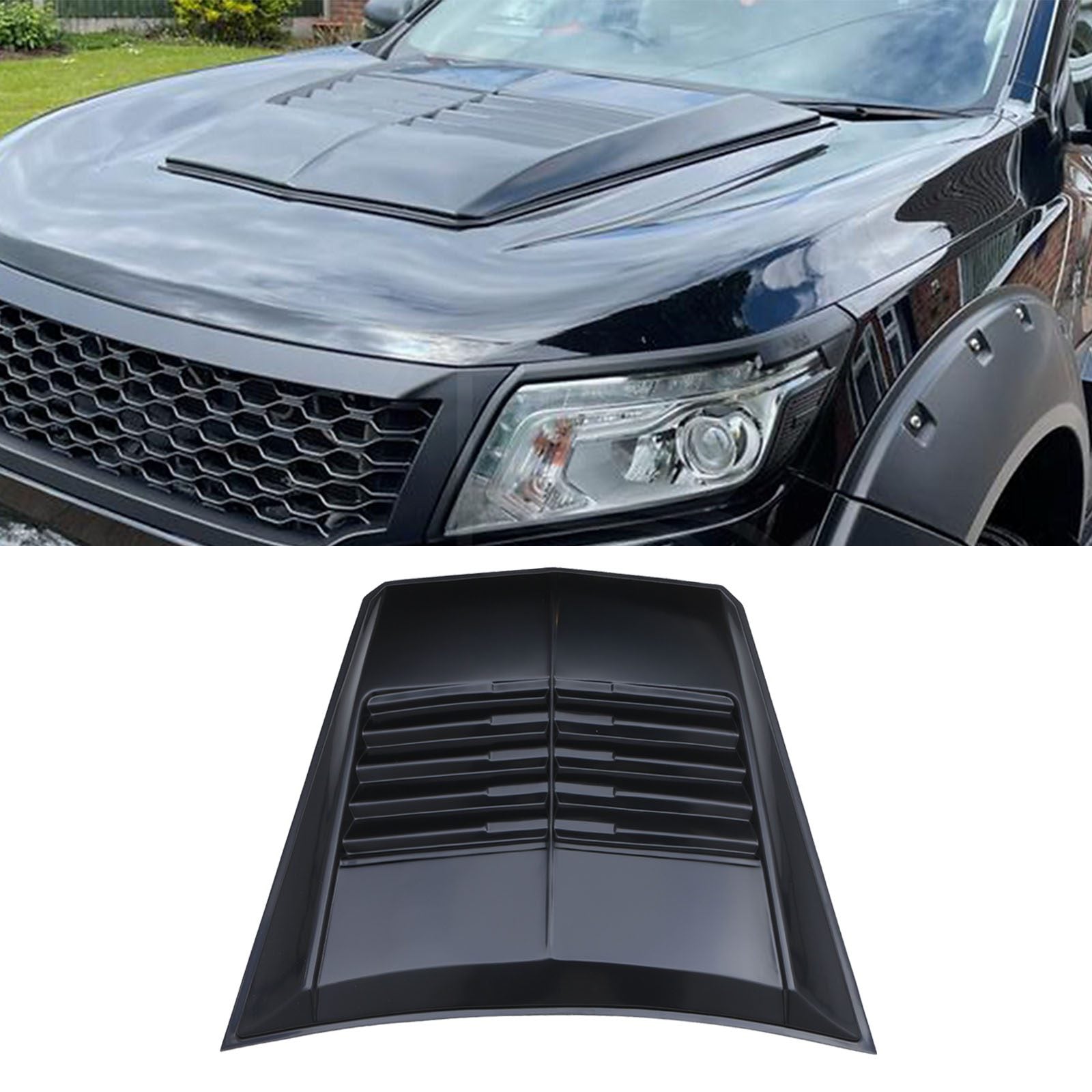 Nissan Navara D23 NP300 15-21 Black Raptor Style Bonnet Scoop
