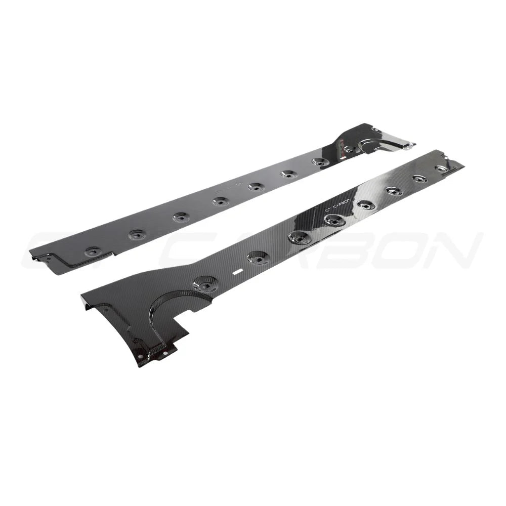 PORSCHE 911 992 TURBO S CARBON FIBRE SIDE SKIRTS - CT DESIGN