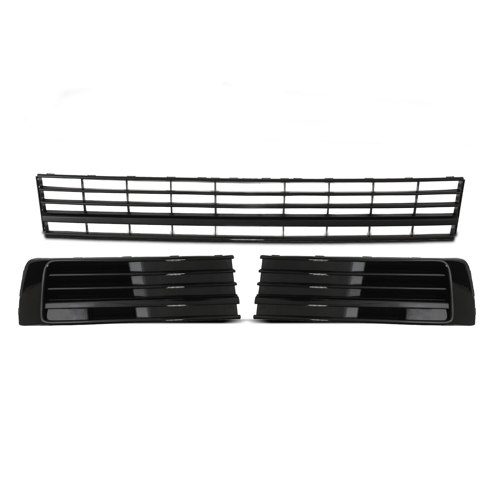 VW Transporter T6 16-19 Gloss Black Lower Grille Trim Set (Parking Sensor Models)