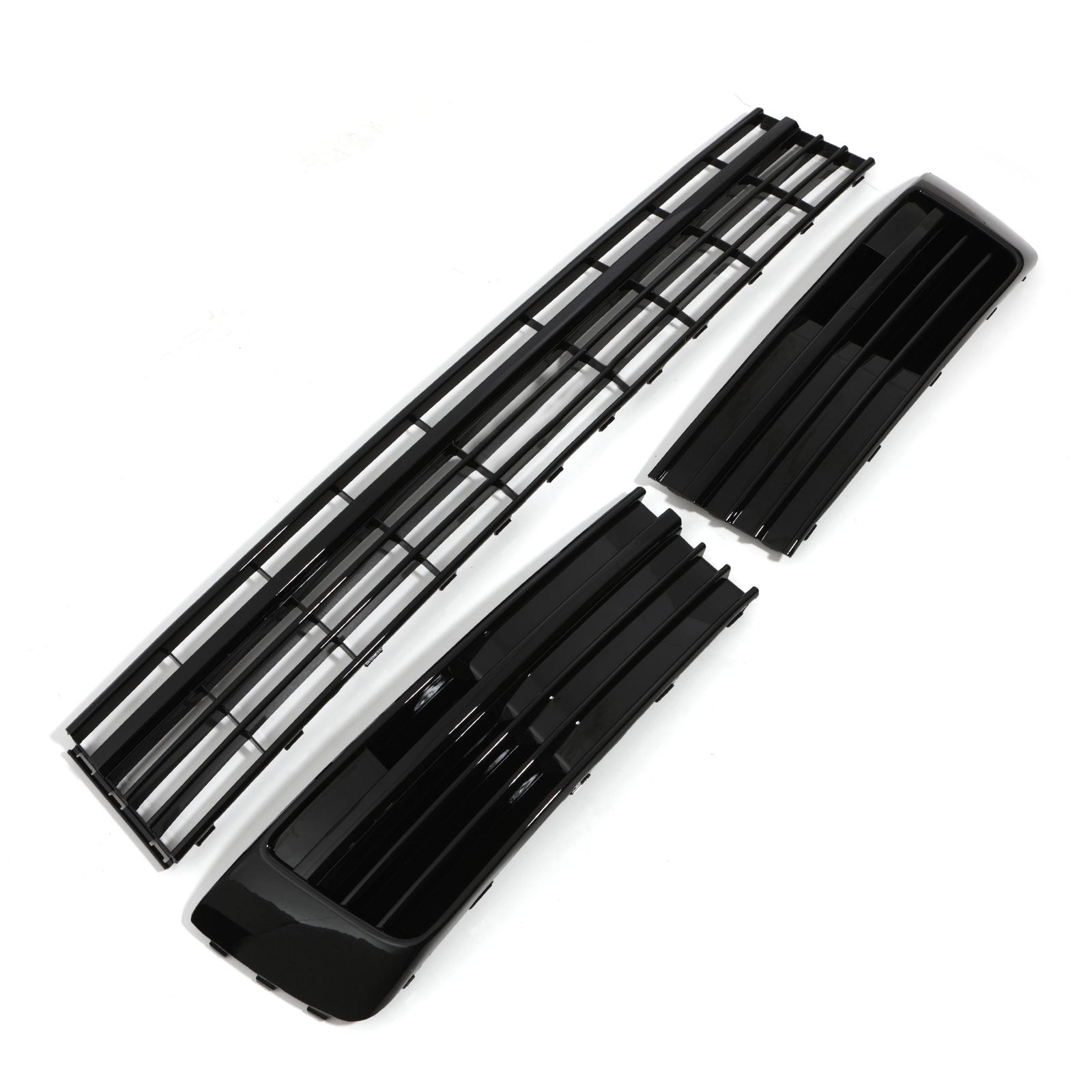 VW Transporter T6 16-19 Gloss Black Lower Grille Trim Set (Parking Sensor Models)