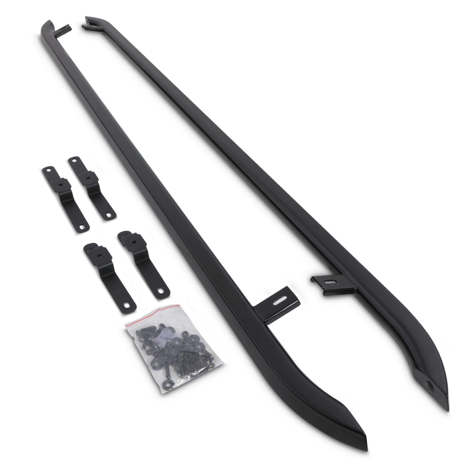 VW Transporter T5 & T6 LWB 03+ Gloss Black Trapezoid Side Bars
