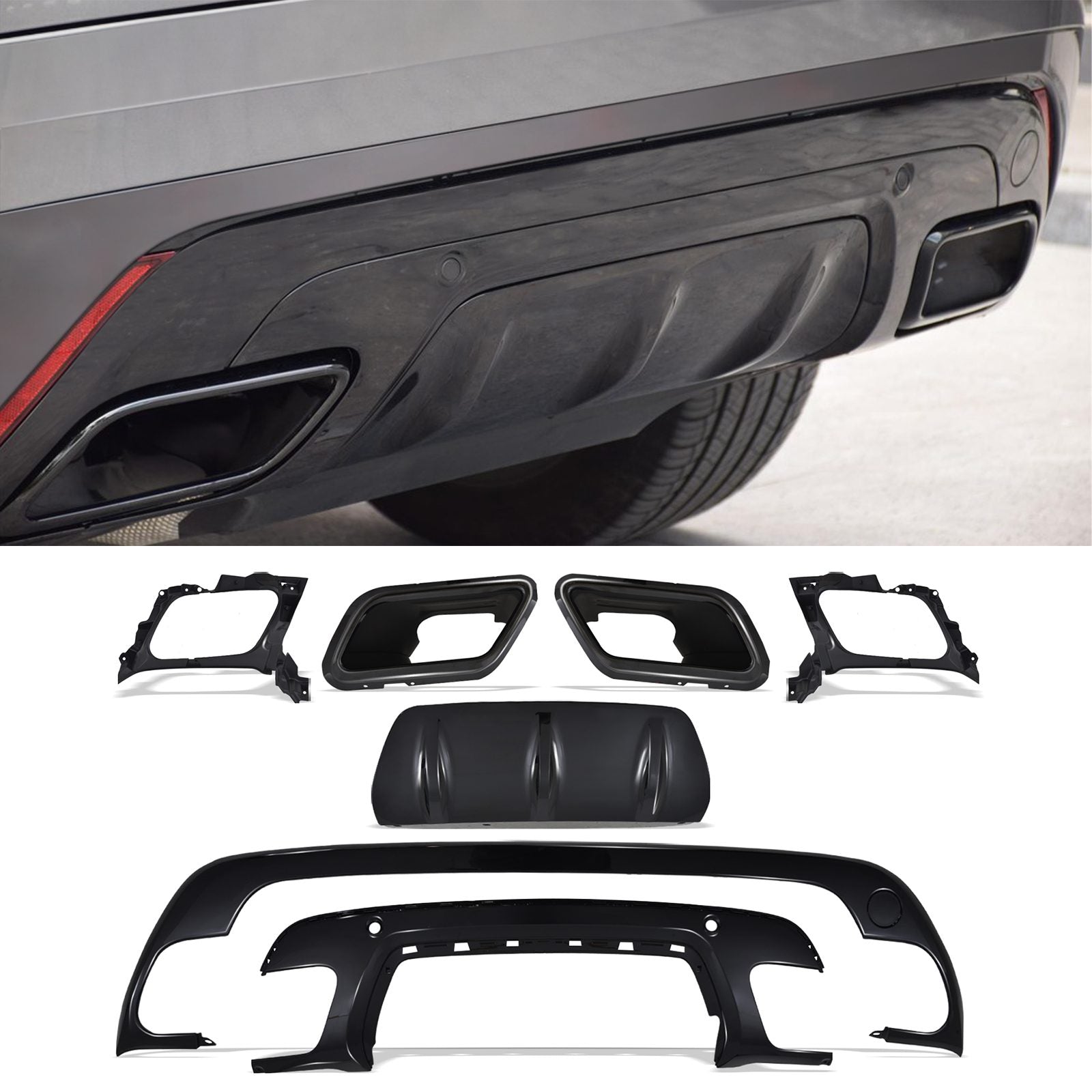 Predator 4x4 Gloss Black Body Trim Kit To Fit Range Rover Velar L560 2017+