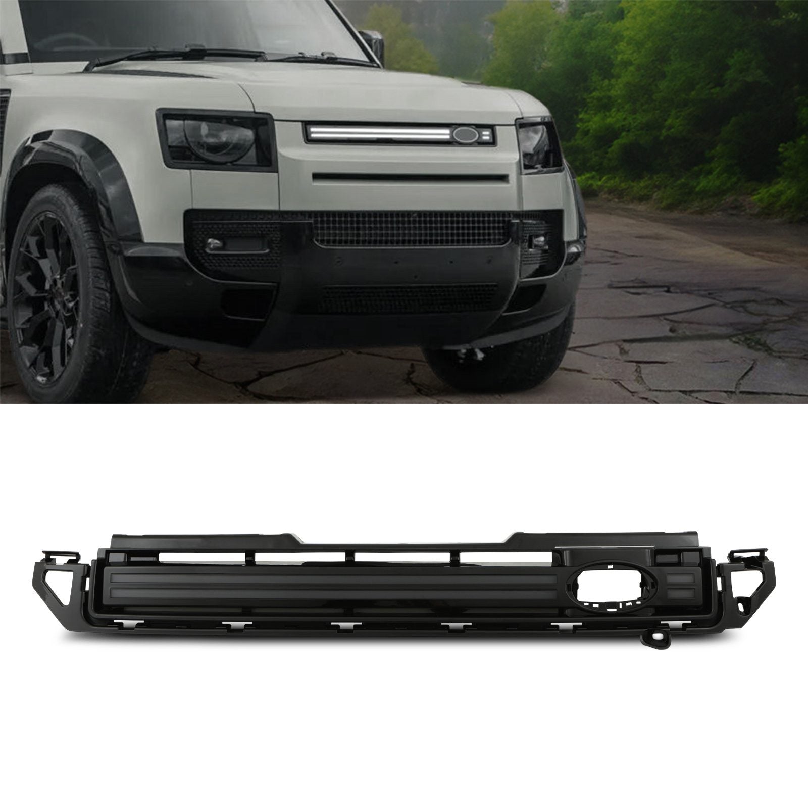 Predator 4x4 Gloss Black Grille With LED Lights To Fit Land Rover Defender L663 2020+