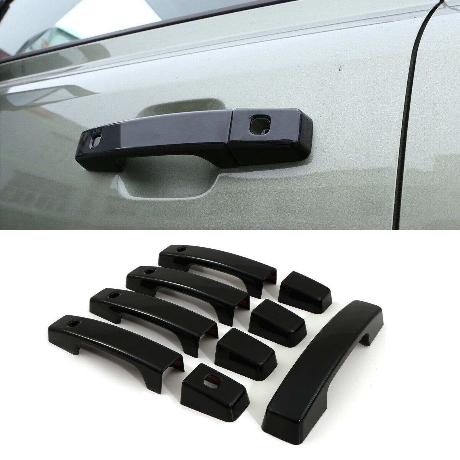 Predator 4x4 Gloss Black Door Handle Covers To Fit Land Rover Defender 110 130 L663 2020+