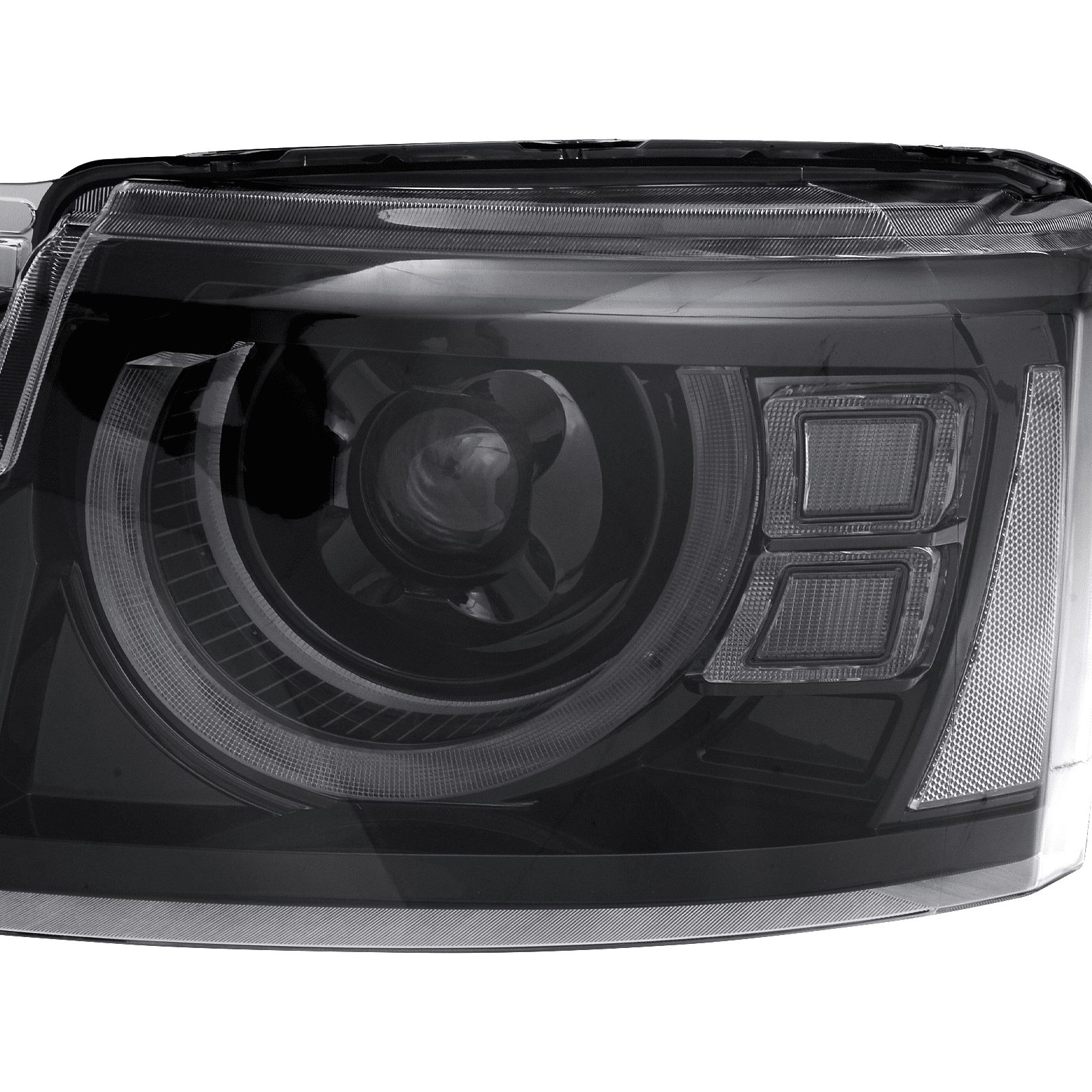 Predator 4x4 Defender Style Front LED Headlights To Fit Land Rover Discovery 4 L319 13-16