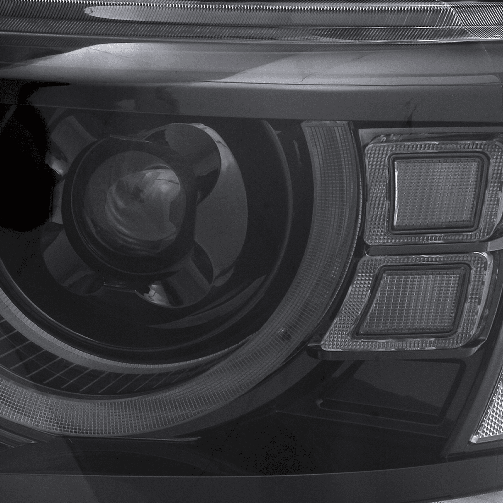 Predator 4x4 Defender Style Front LED Headlights To Fit Land Rover Discovery 4 L319 13-16