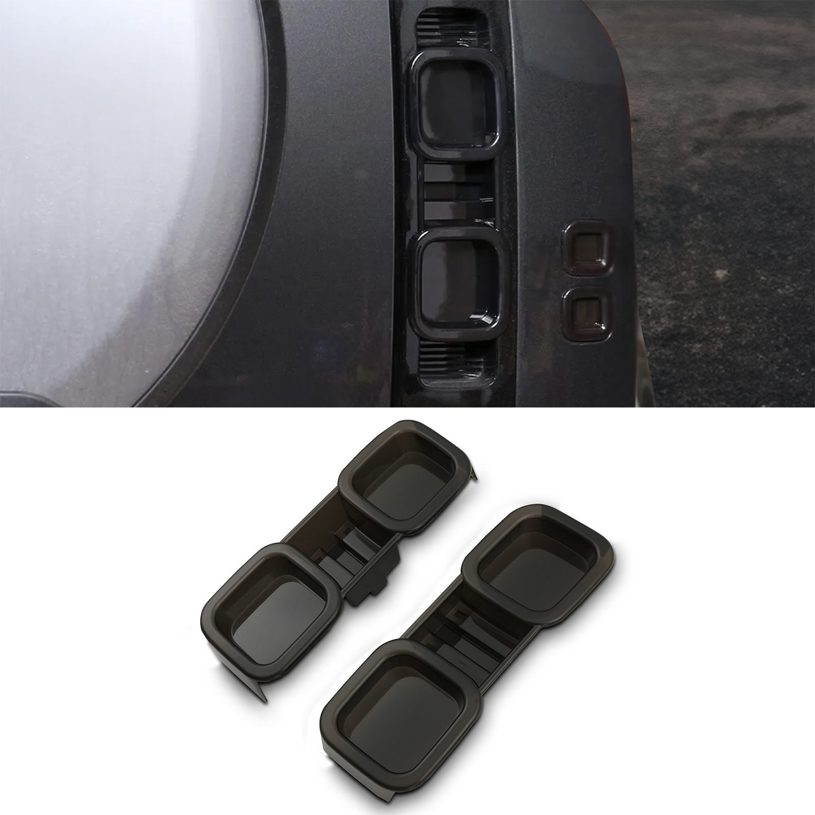 Predator 4x4 Smoked Tail Light Covers To Fit Land Rover Defender L663 2020+