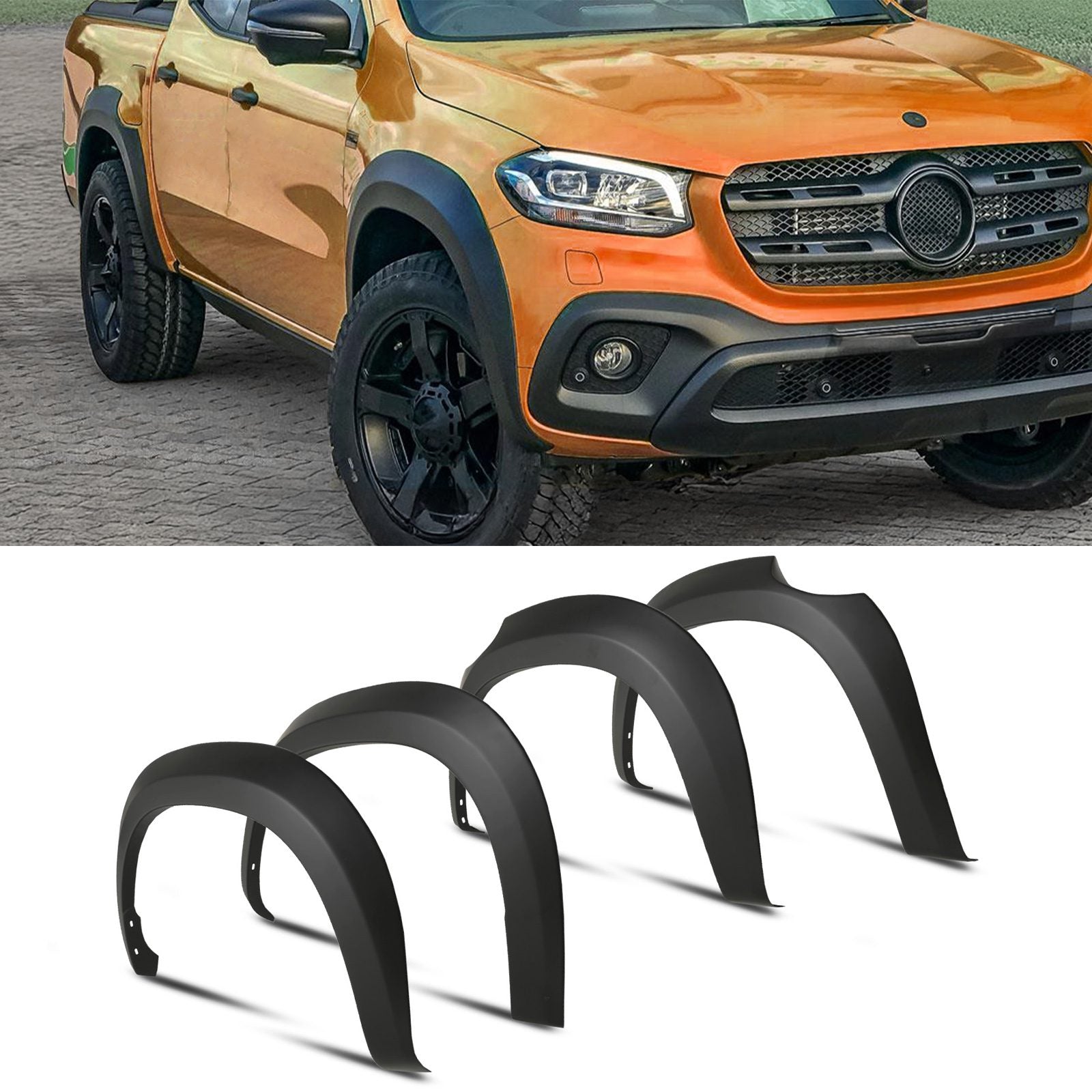 Mercedes X-Class 2018+ Matte Black 60mm Wheel Arch Fender Flare Kit