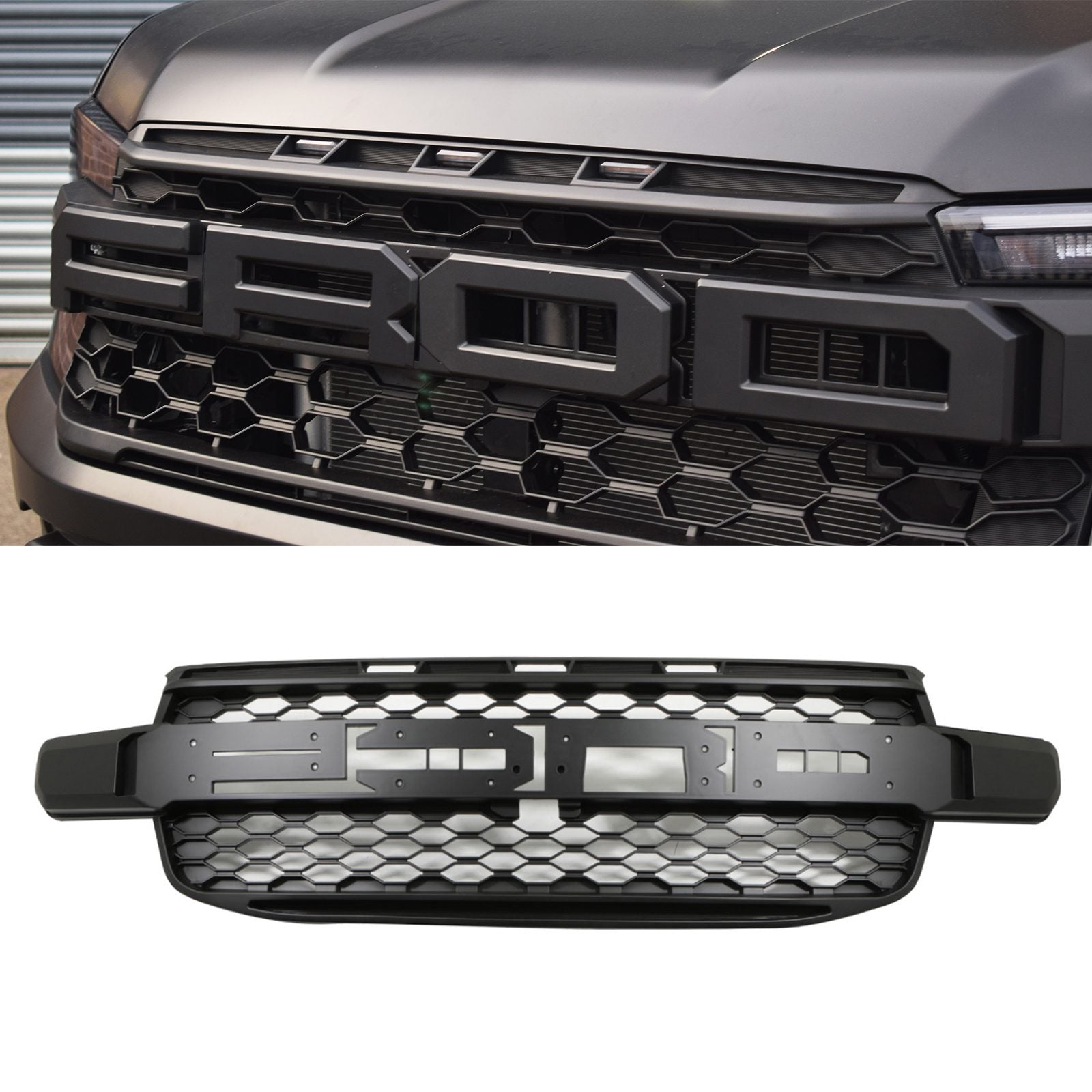 Ford Ranger T9 Wildtrak 2023+ Black Grille With Yellow LED Lights