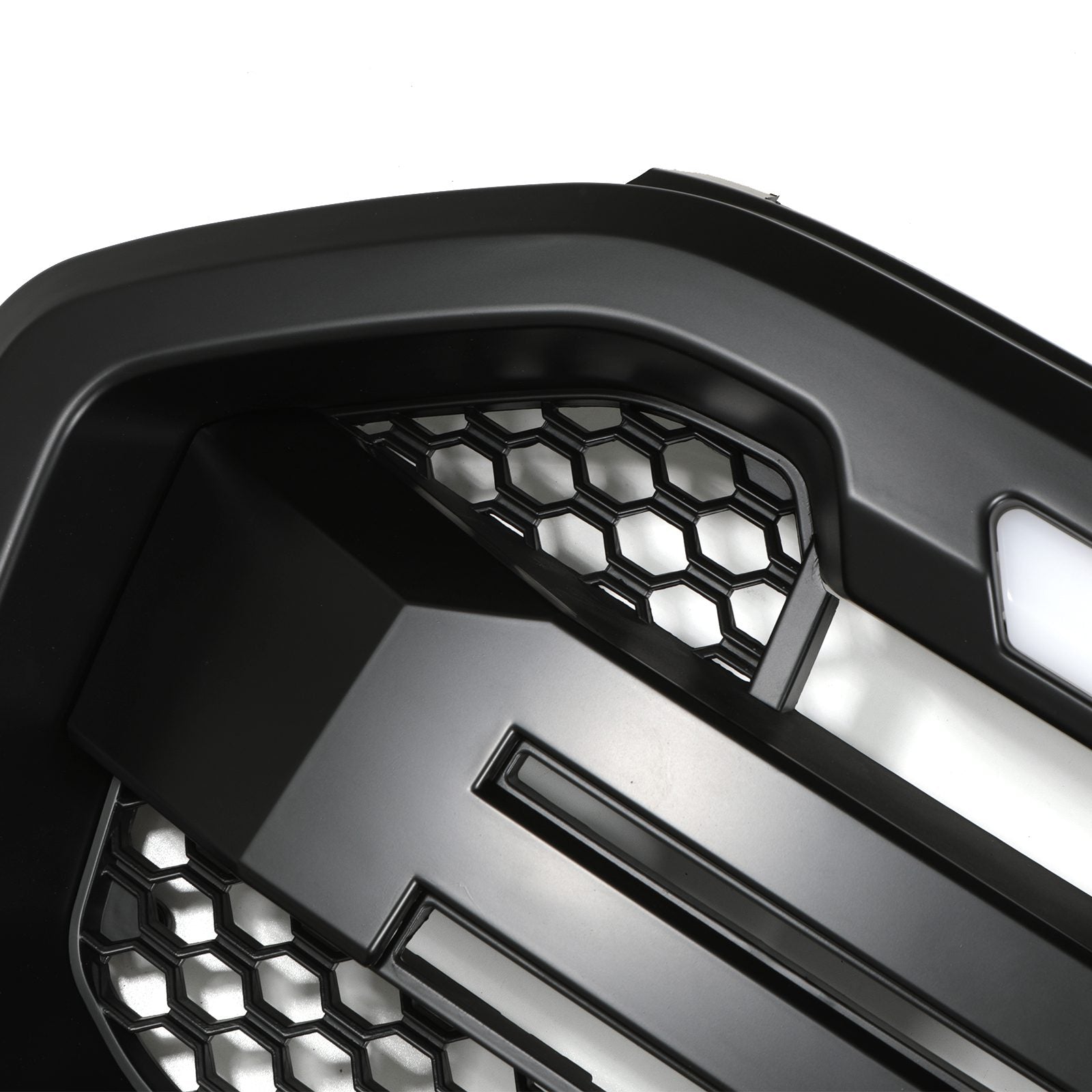 Ford Ranger T8 XLT 18-21 Black Grille With White LED Lights