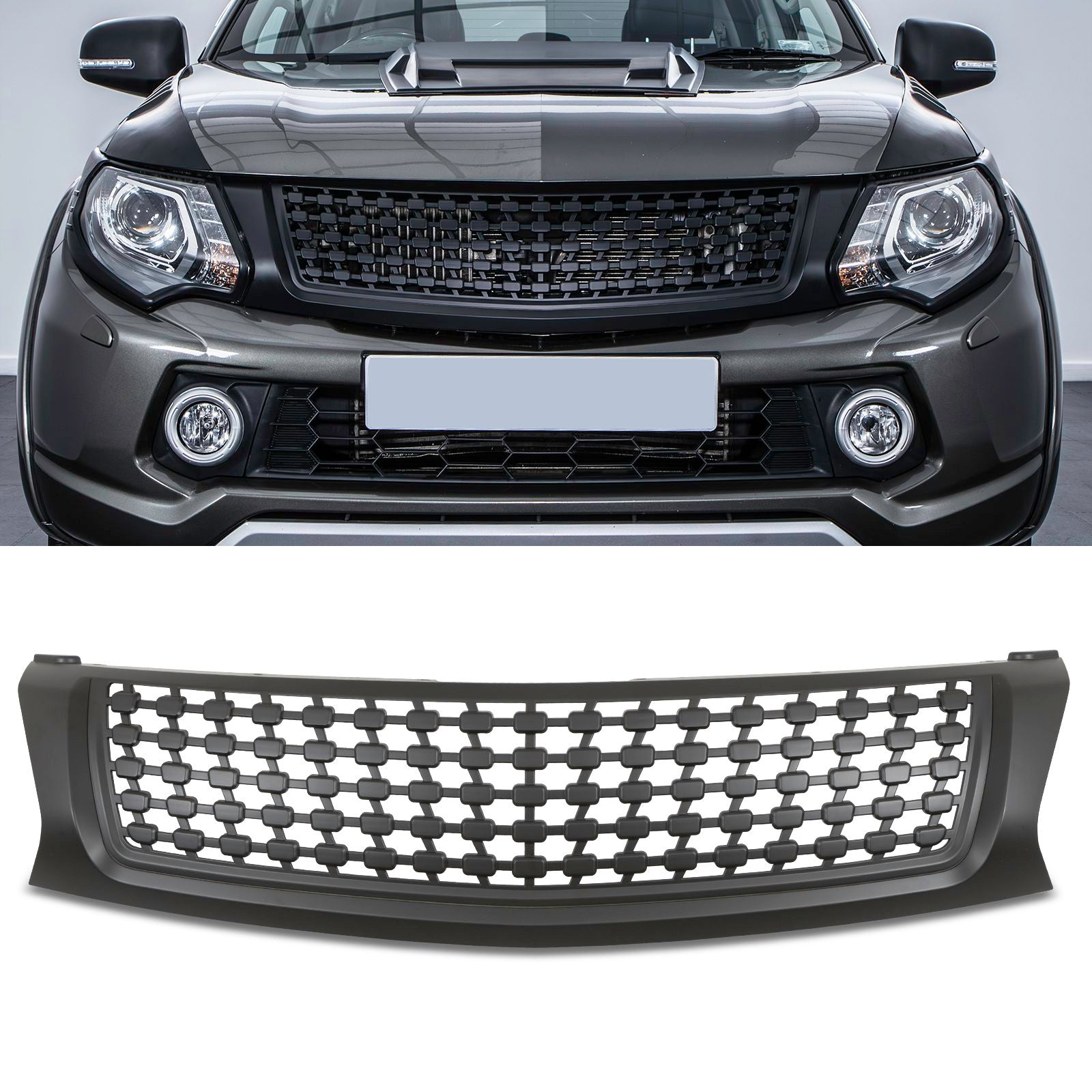 Mitsubishi L200 Triton Series 5 15-18 Badgeless Black Grille