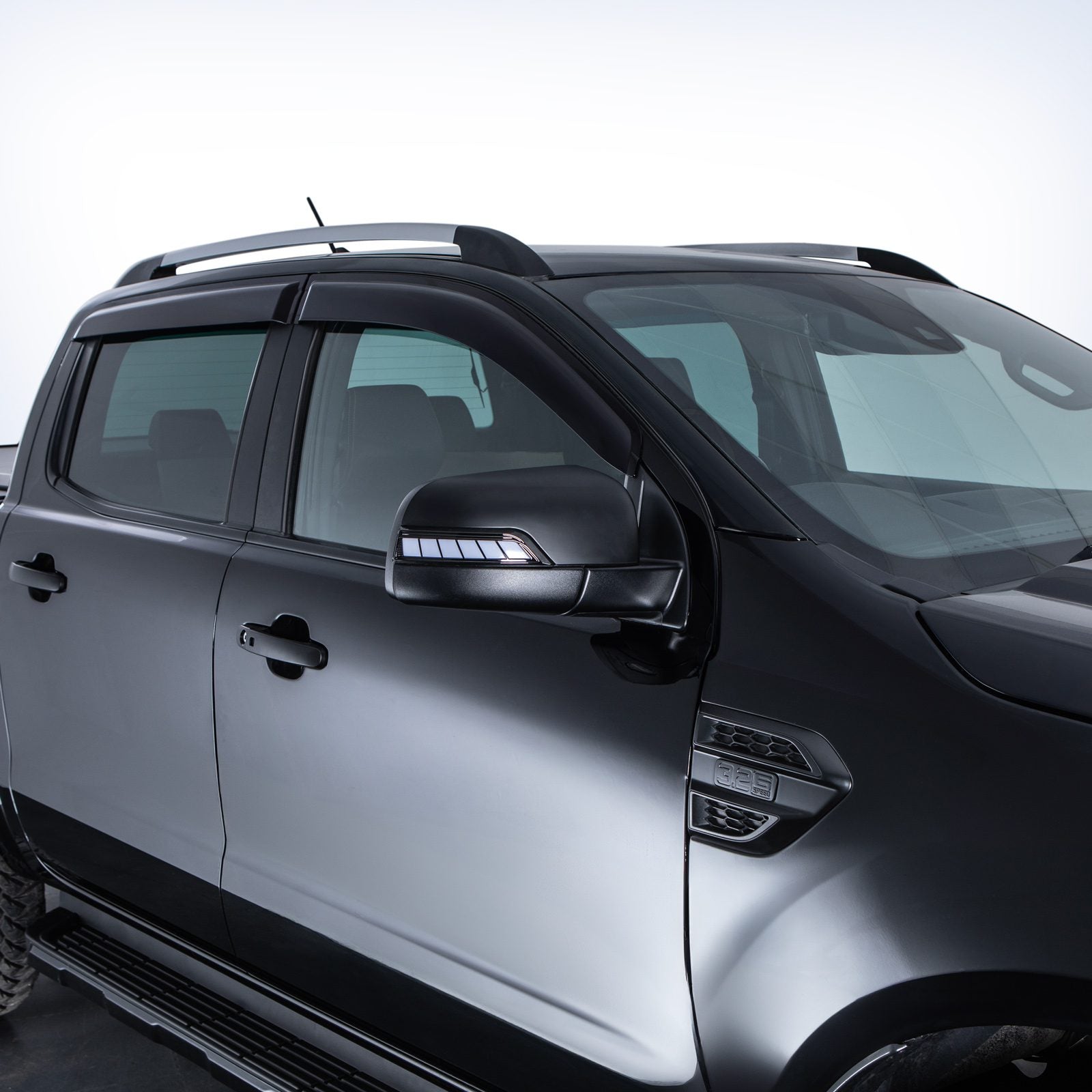 Ford Ranger T6 T7 T8 2011-2022 Black Door Mirror Covers With Dynamic LED Indicators