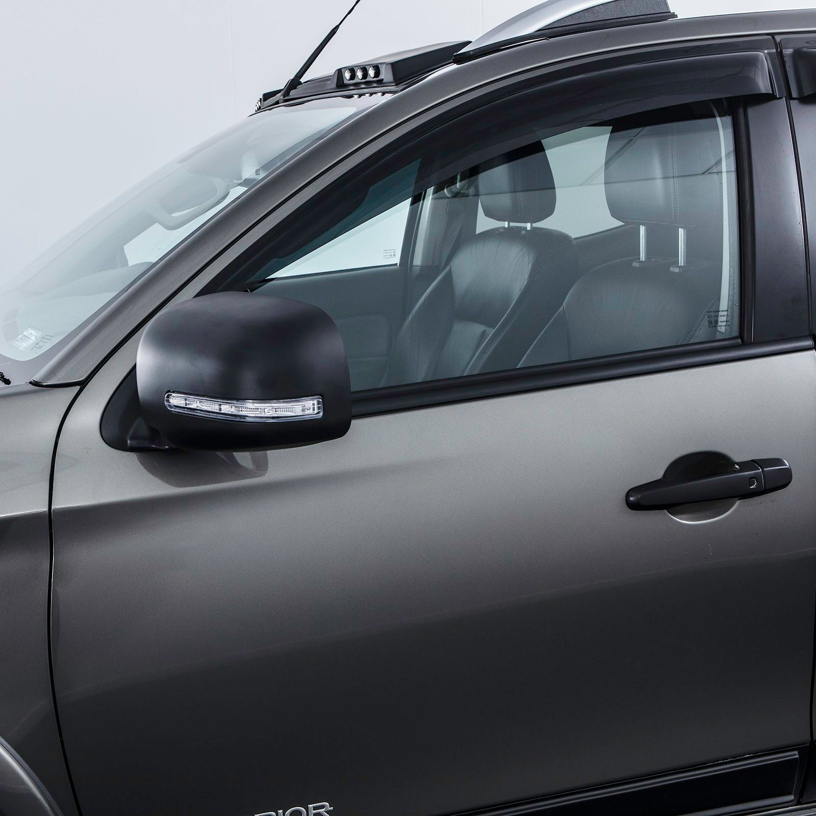 Mitsubishi L200 Triton 15-18 Black Door Mirror Covers With LED Light
