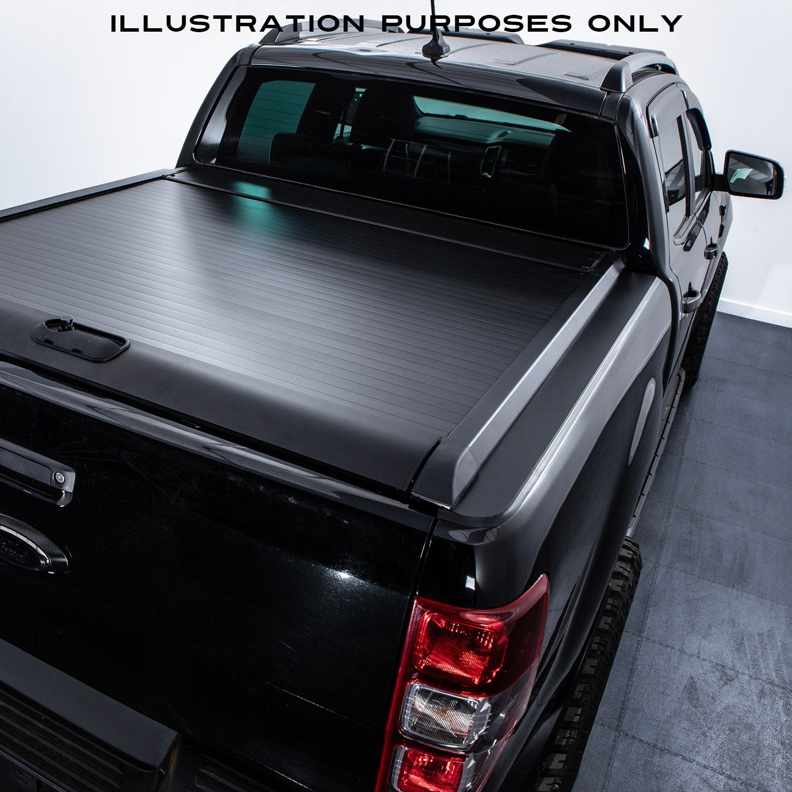 Toyota Hilux Revo MK8 & MK9 2015+ Black Aluminium Roller Tonneau Cover