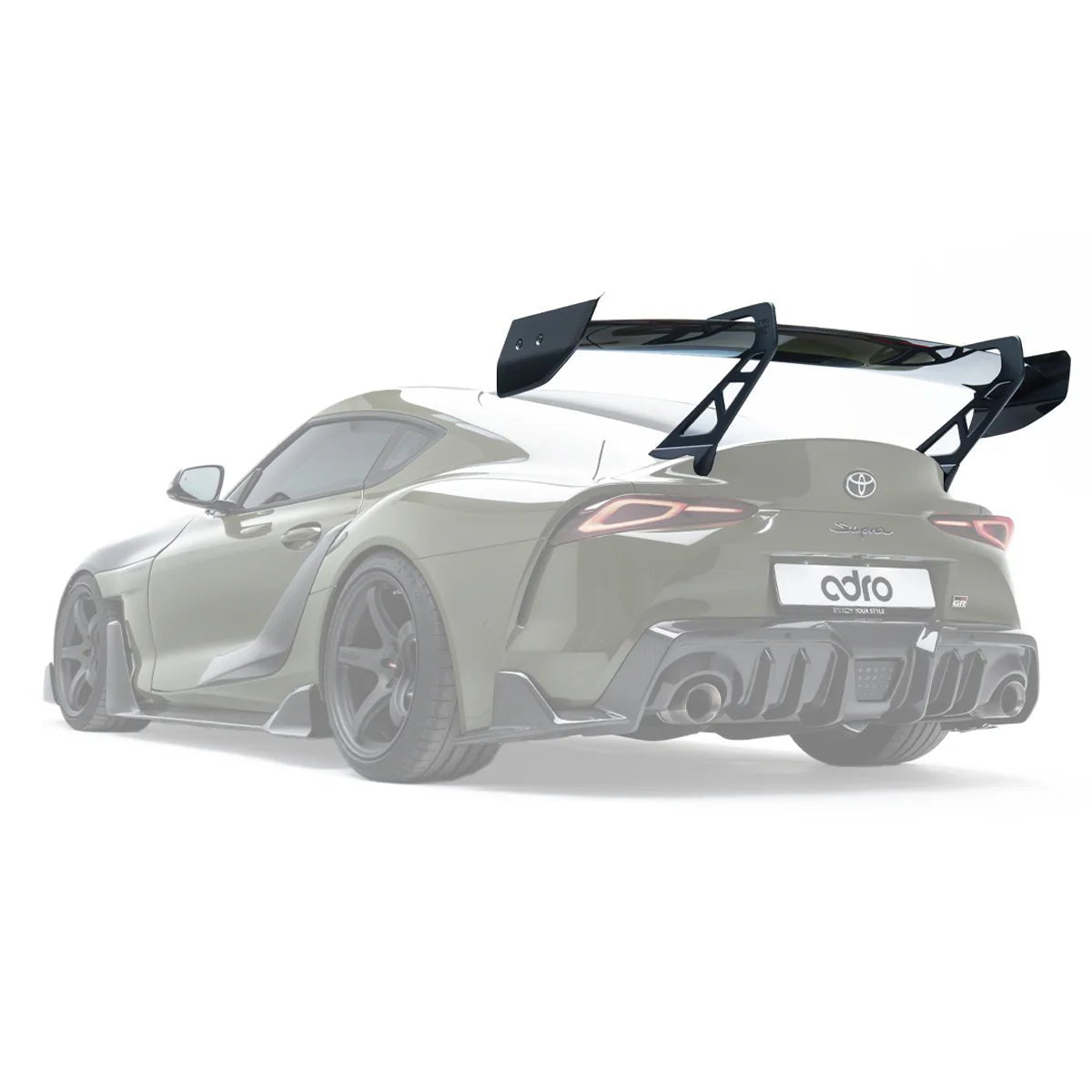 TOYOTA GR SUPRA MK5 PRE-PREG CARBON FIBRE AT-P1 SWAN NECK REAR WING BY ADRO (2019+)
