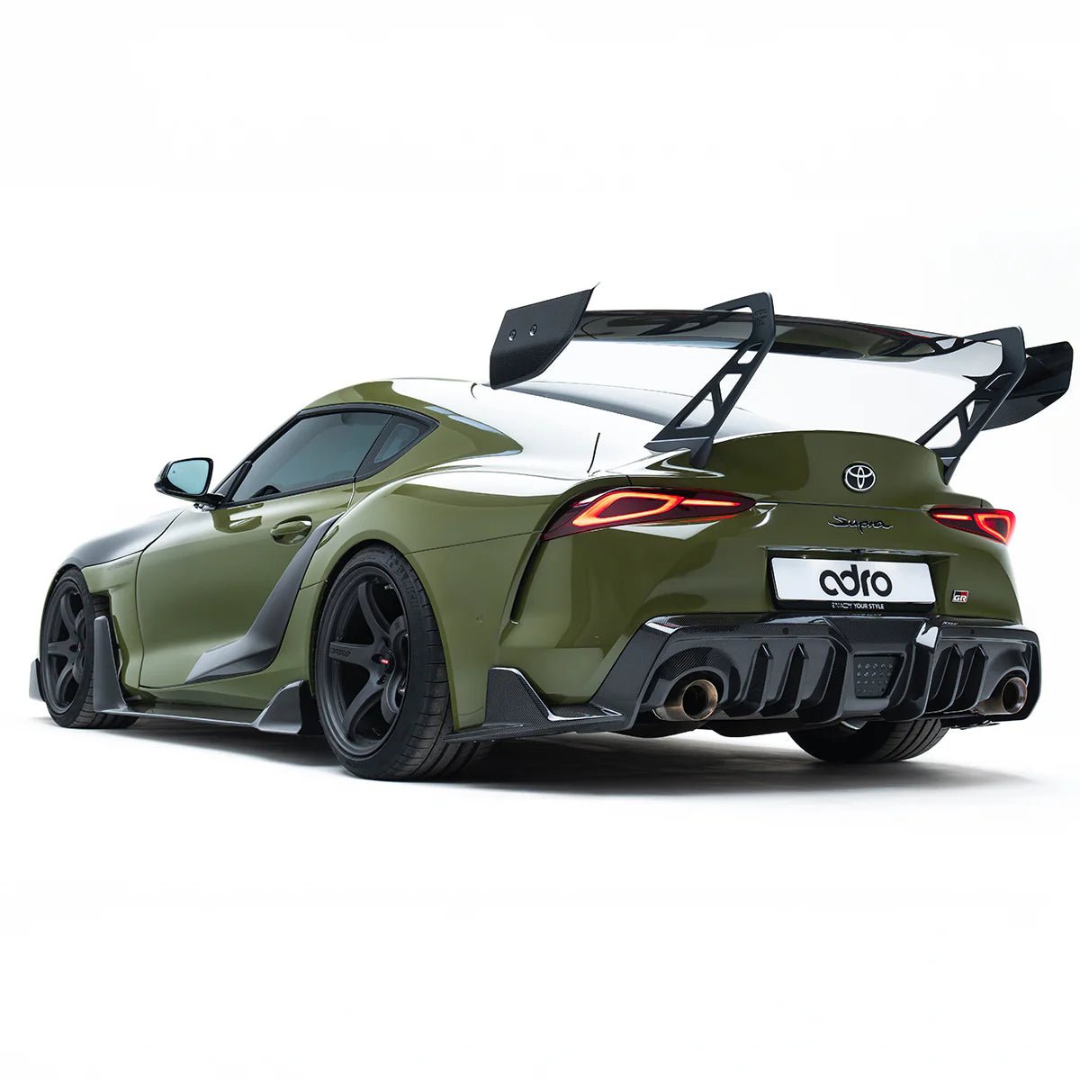 TOYOTA GR SUPRA MK5 PRE-PREG CARBON FIBRE AT-P1 SWAN NECK REAR WING BY ADRO (2019+)