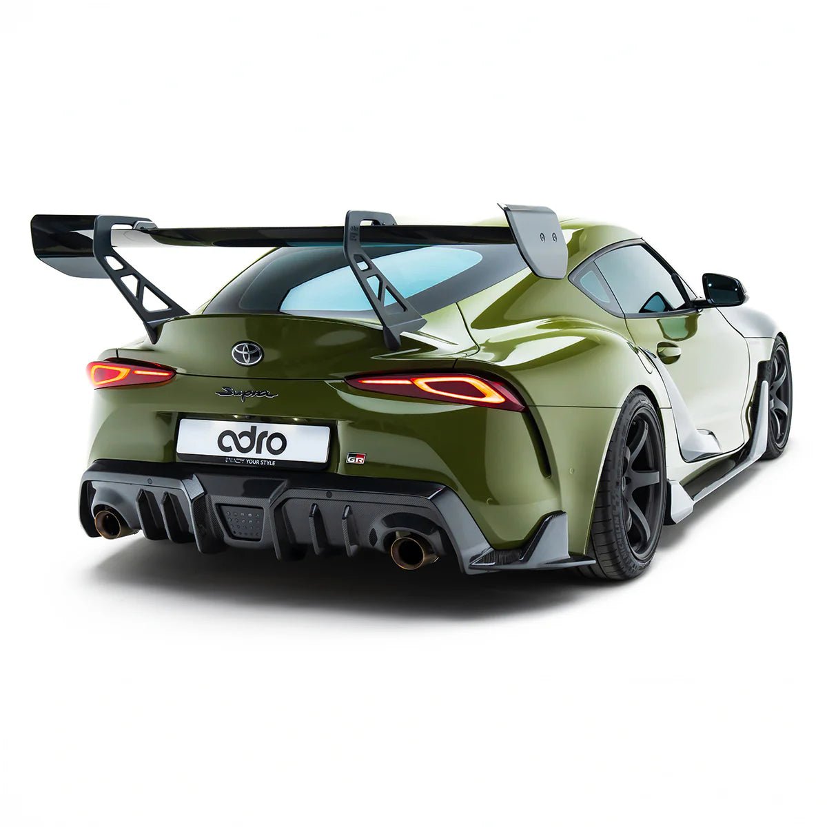 TOYOTA GR SUPRA MK5 PRE-PREG CARBON FIBRE AT-P1 SWAN NECK REAR WING BY ADRO (2019+)