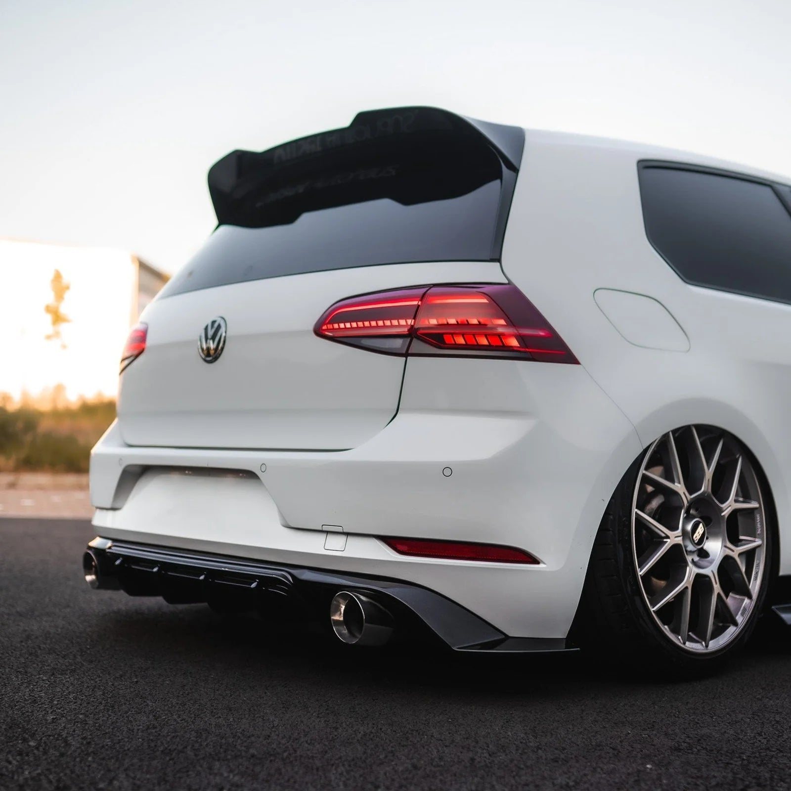 VW Golf R Mk7.5 EVO-1 Gloss Black Rear Diffuser by ZAERO (2017-2020)