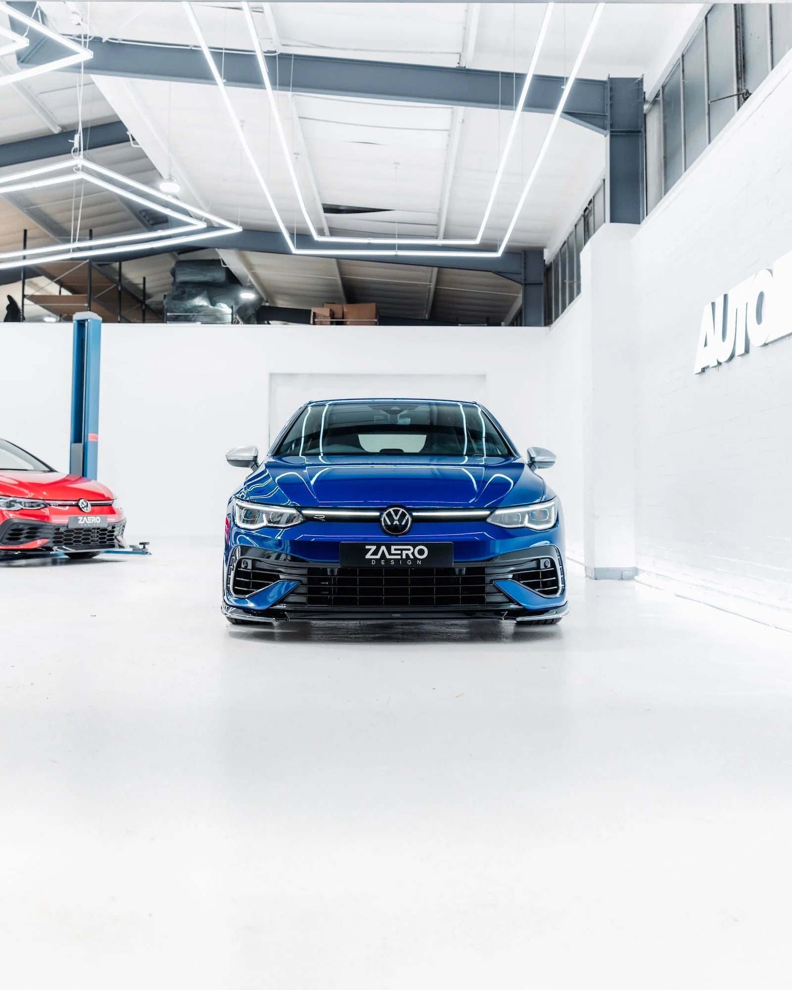 VW Golf R Mk8 EVO-1 Gloss Black Front Splitter by ZAERO (2020+)