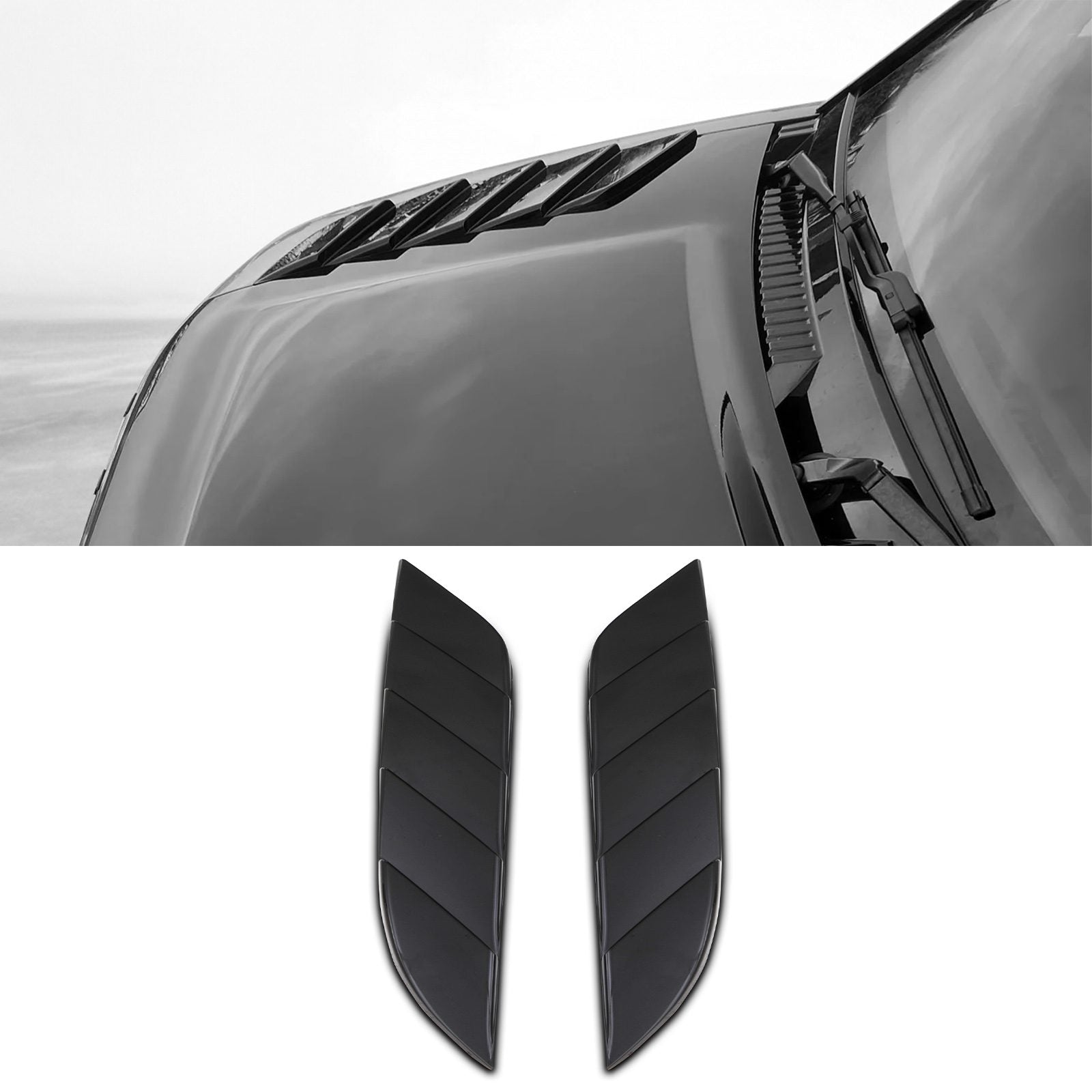 Predator 4x4 Gloss Black Bonnet Vent Kit To Fit Land Rover Defender L663 2020+