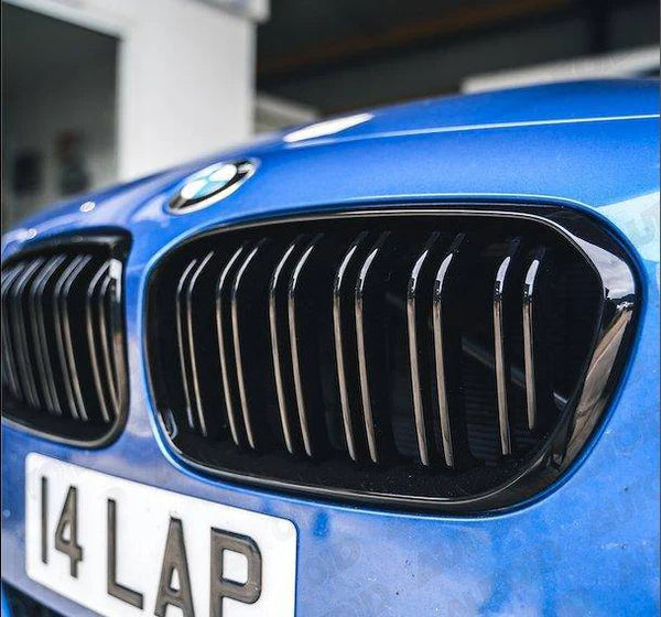 BMW 1 Series, M135i & M140i F20 F21 LCI Gloss Black Kidney Grilles (2015-2019)