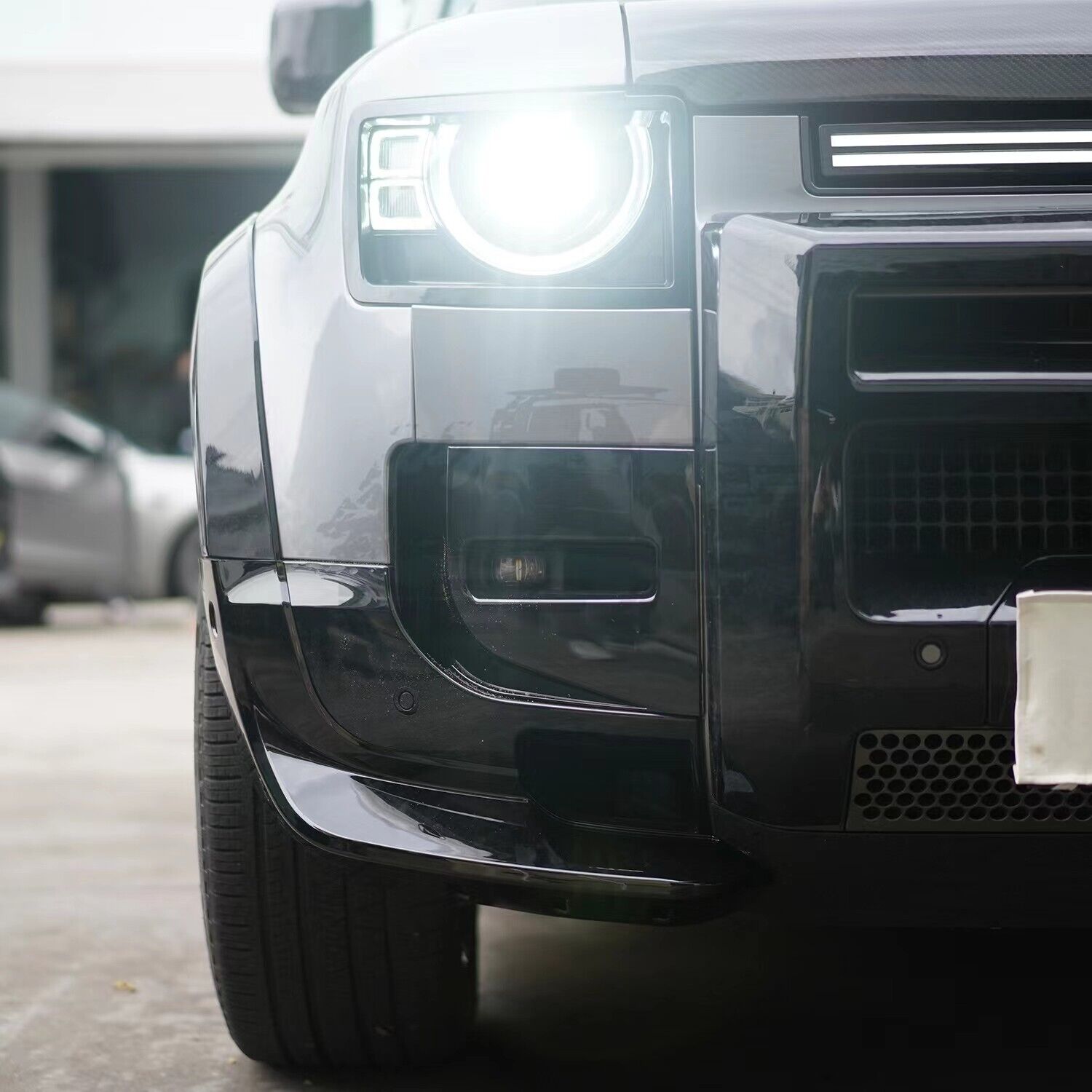 Predator 4x4 Gloss Black Front Trim Kit Kit To Fit Land Rover Defender L663 2020+